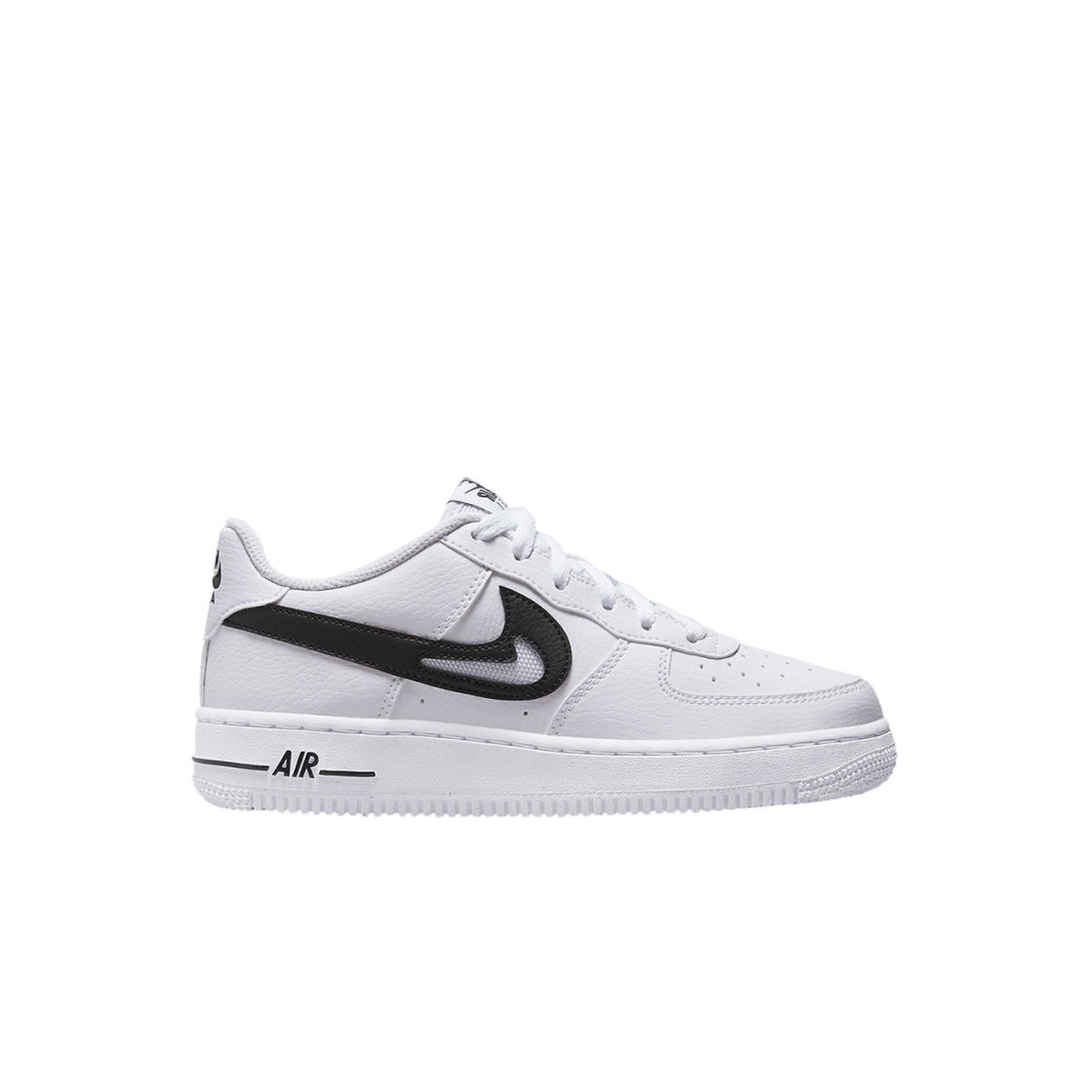 (GS) 나이키 에어포스 1 컷 아웃 스우시 화이트 블랙((GS) Nike Air Force 1 Cut Out Swoosh White Black) - 1