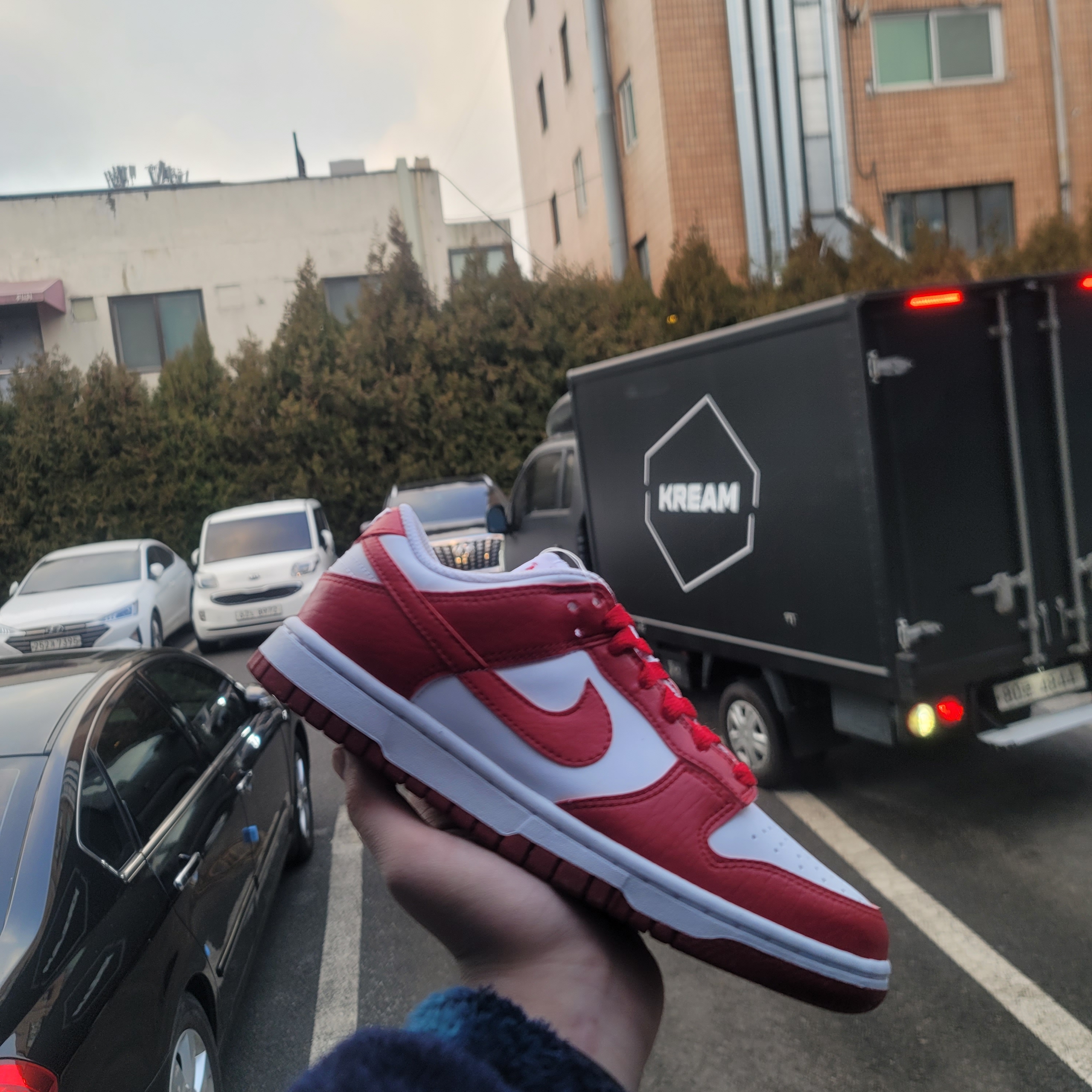 (W) Nike Dunk Low Next Nature Gym Red 착용 스타일