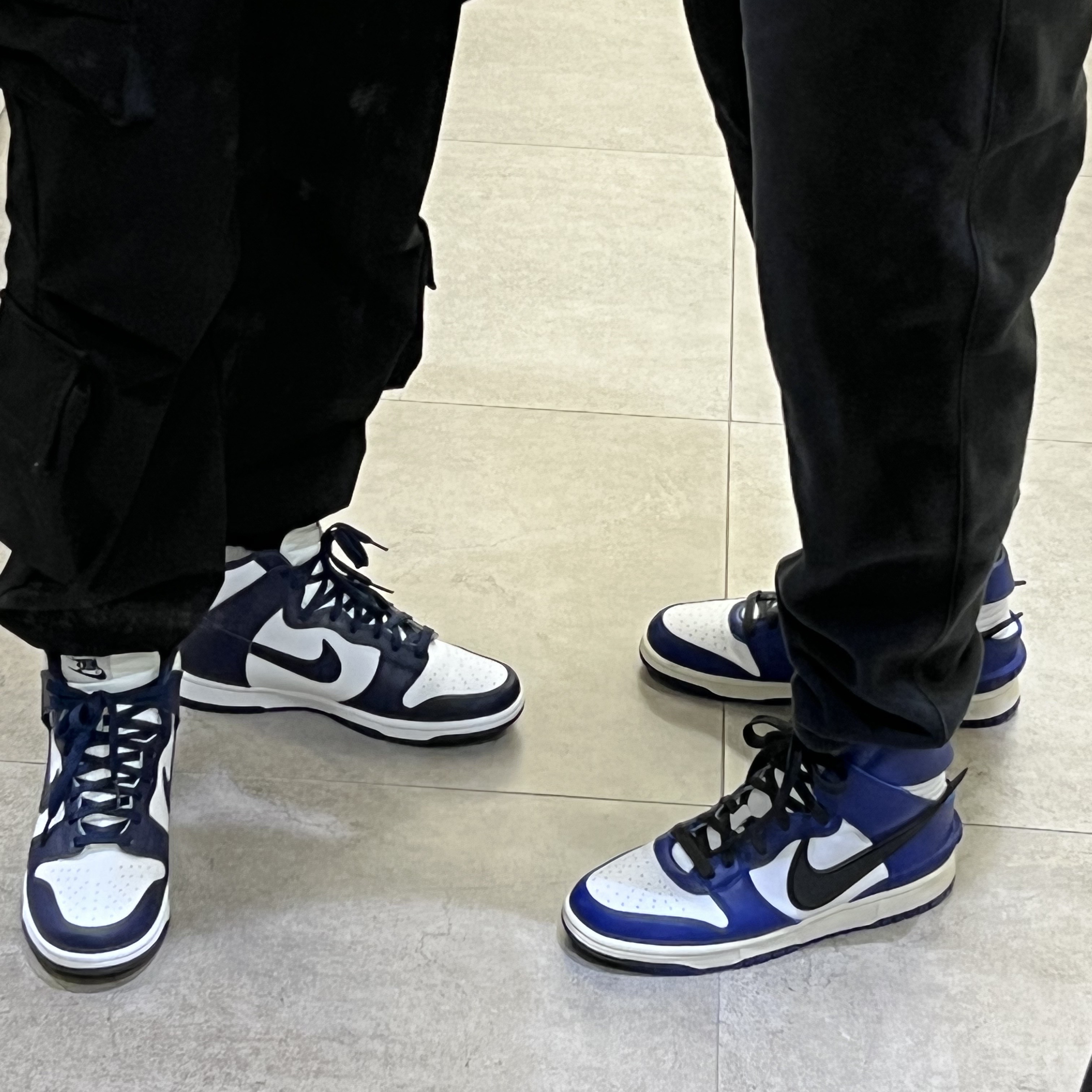 Nike Dunk High Retro Championship Navy, Nike x Ambush Dunk High Deep Royal Blue 착용 스타일 - 1