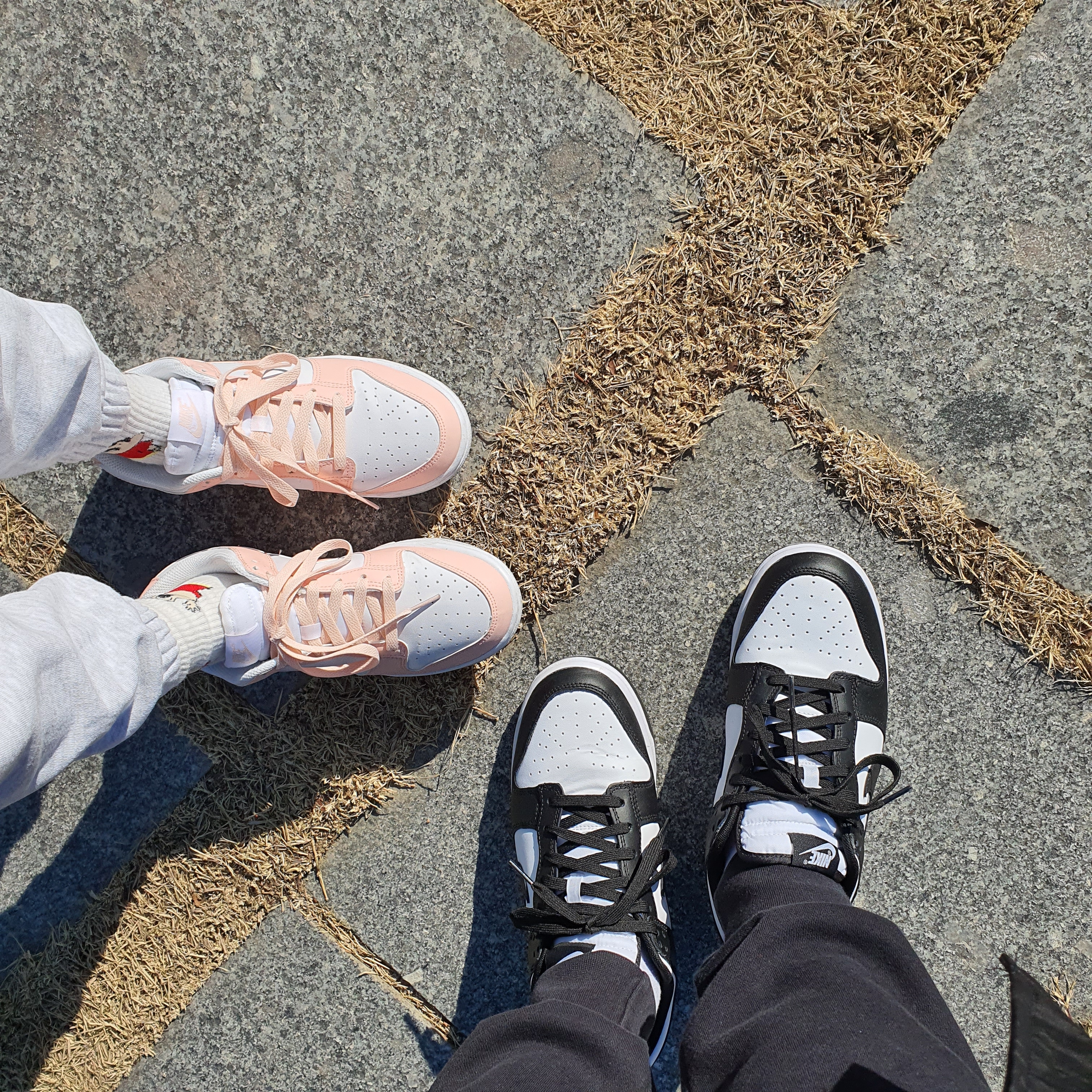 (W) Nike Dunk Low Next Nature Pale Coral, Nike Dunk Low Retro Black 착용 스타일