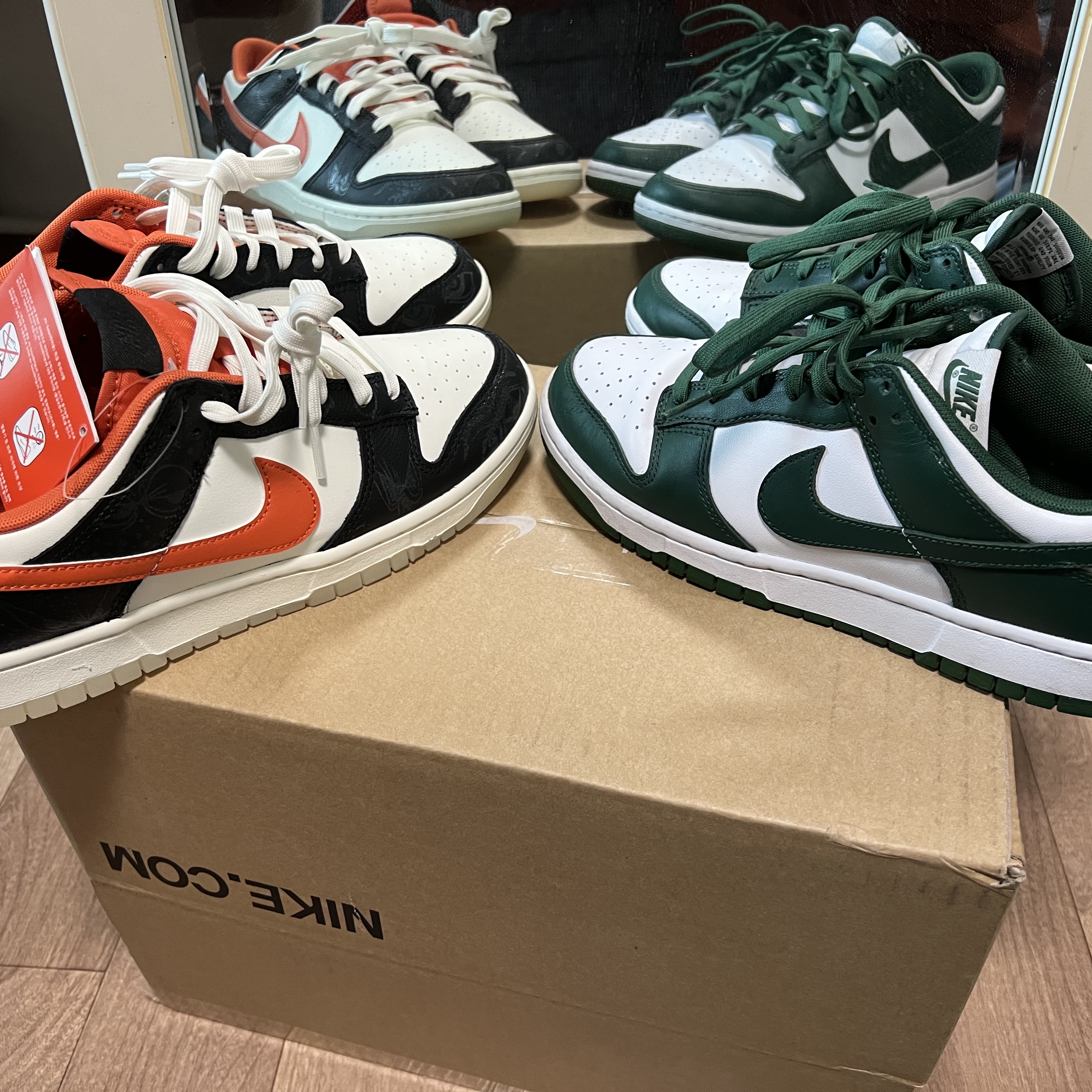 Nike Dunk Low Retro Varsity Green, Nike Dunk Low Retro PRM Halloween 착용 스타일