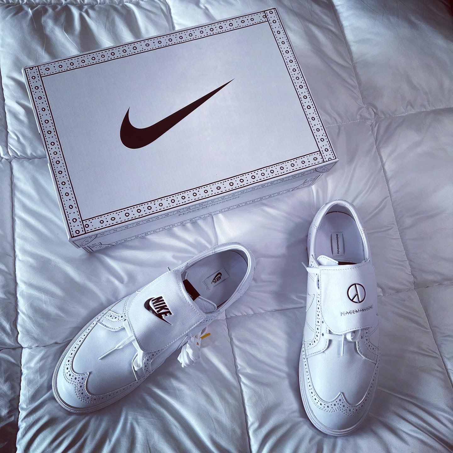 Nike x Peaceminusone Kwondo1 White 착용 스타일 - 1