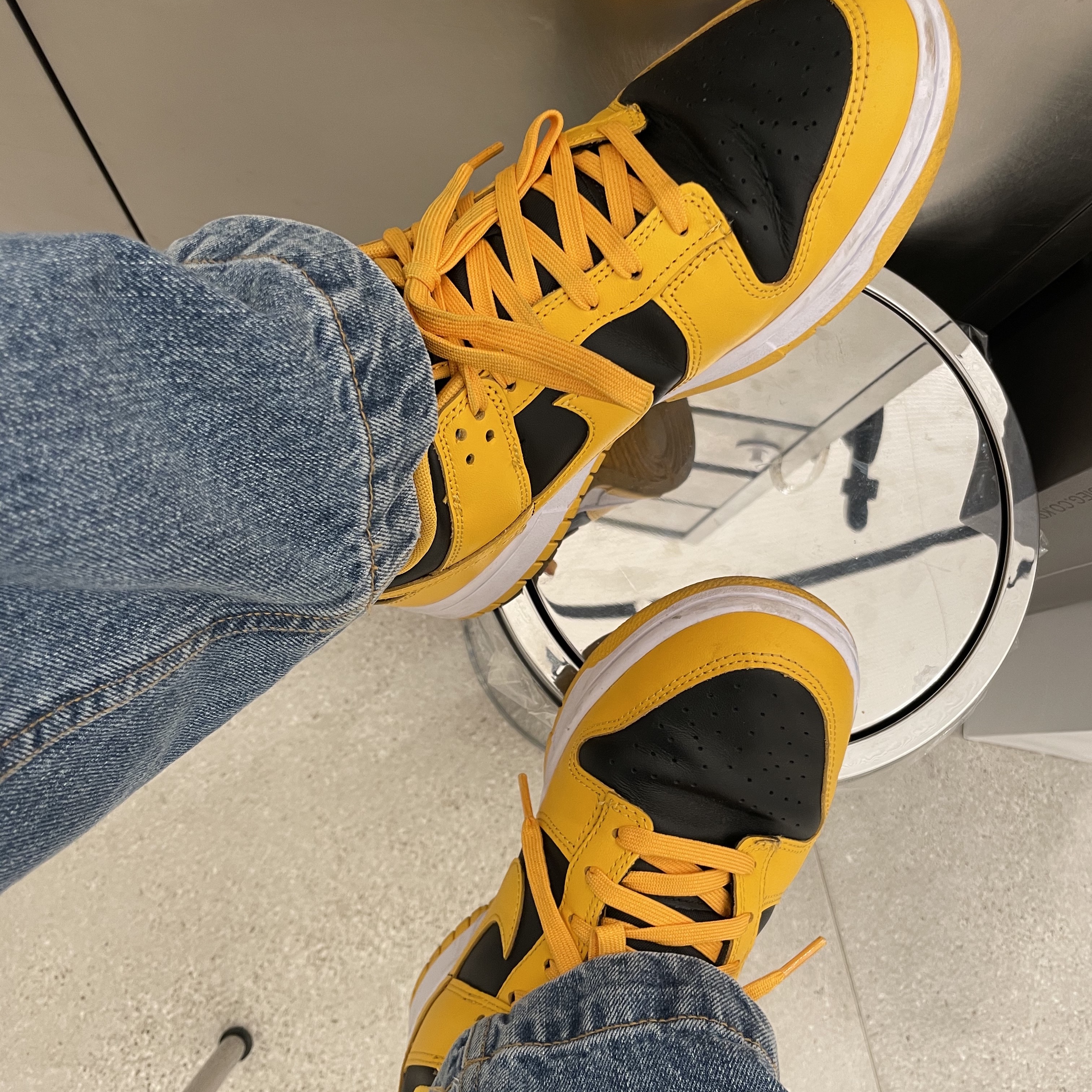 Nike Dunk Low Retro Championship Goldenrod 착용 스타일
