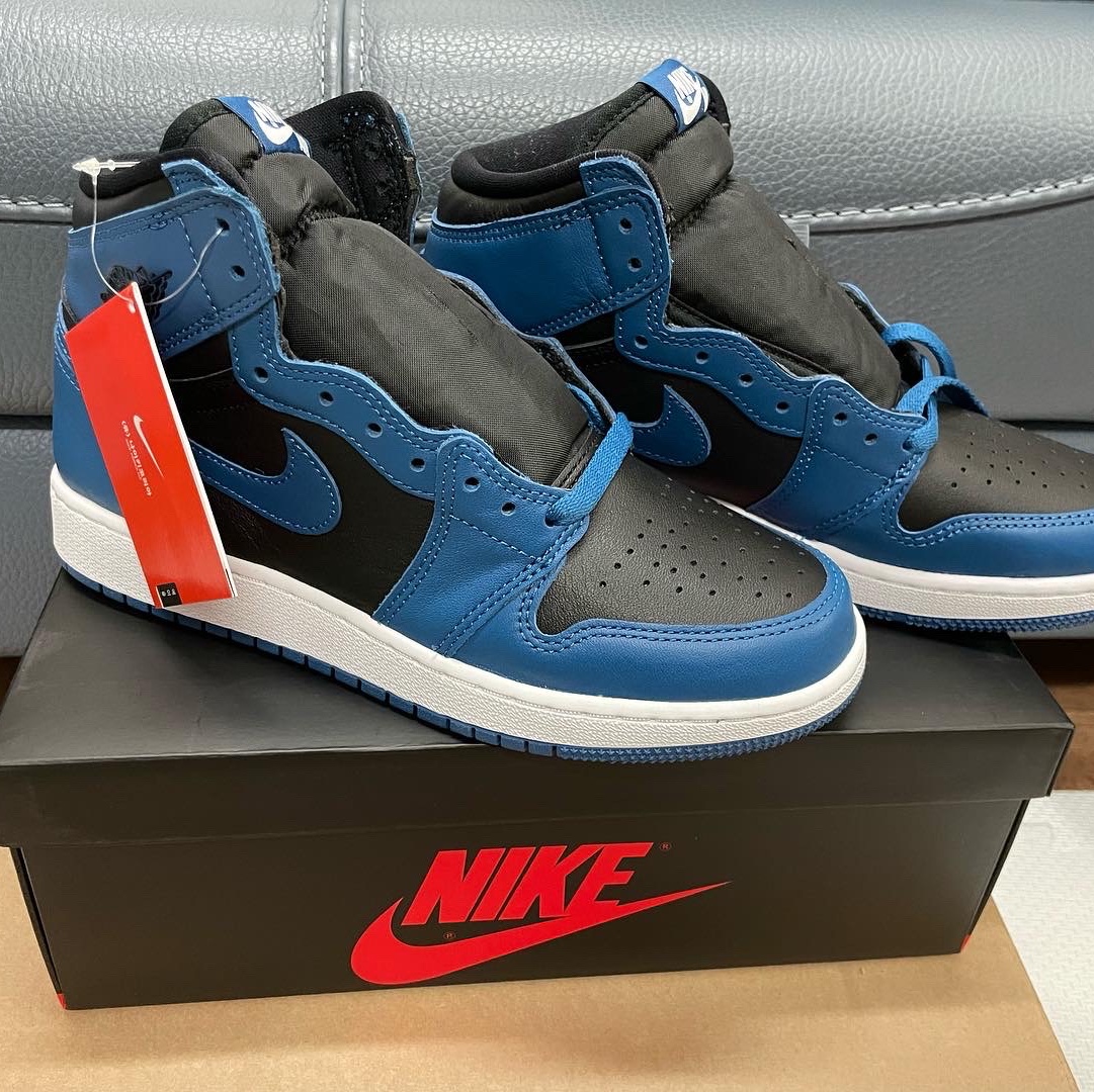 (GS) Jordan 1 Retro High OG Dark Marina Blue 착용 스타일 - 1