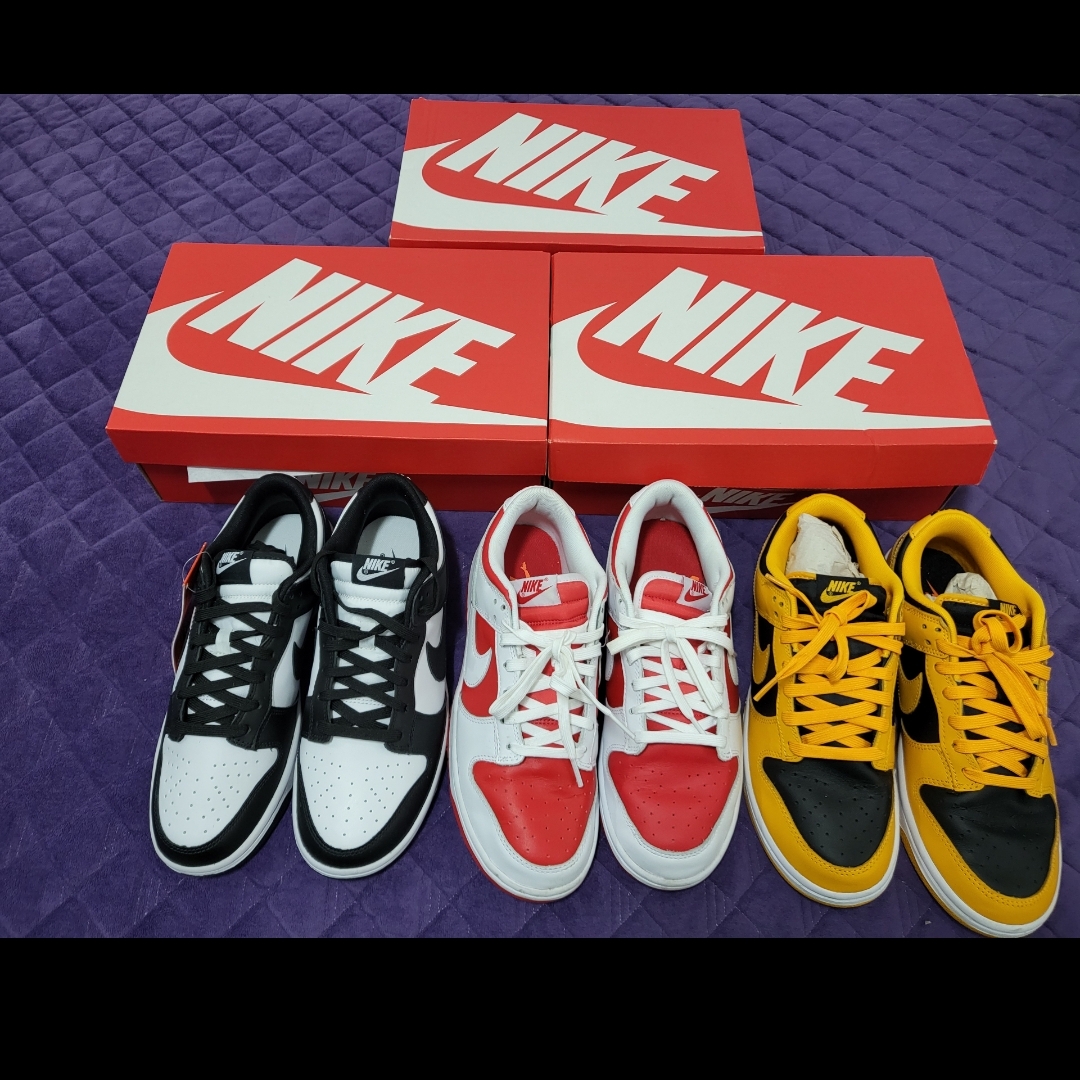 Nike Dunk Low Retro Black, Nike Dunk Low Retro Championship Goldenrod 착용 스타일