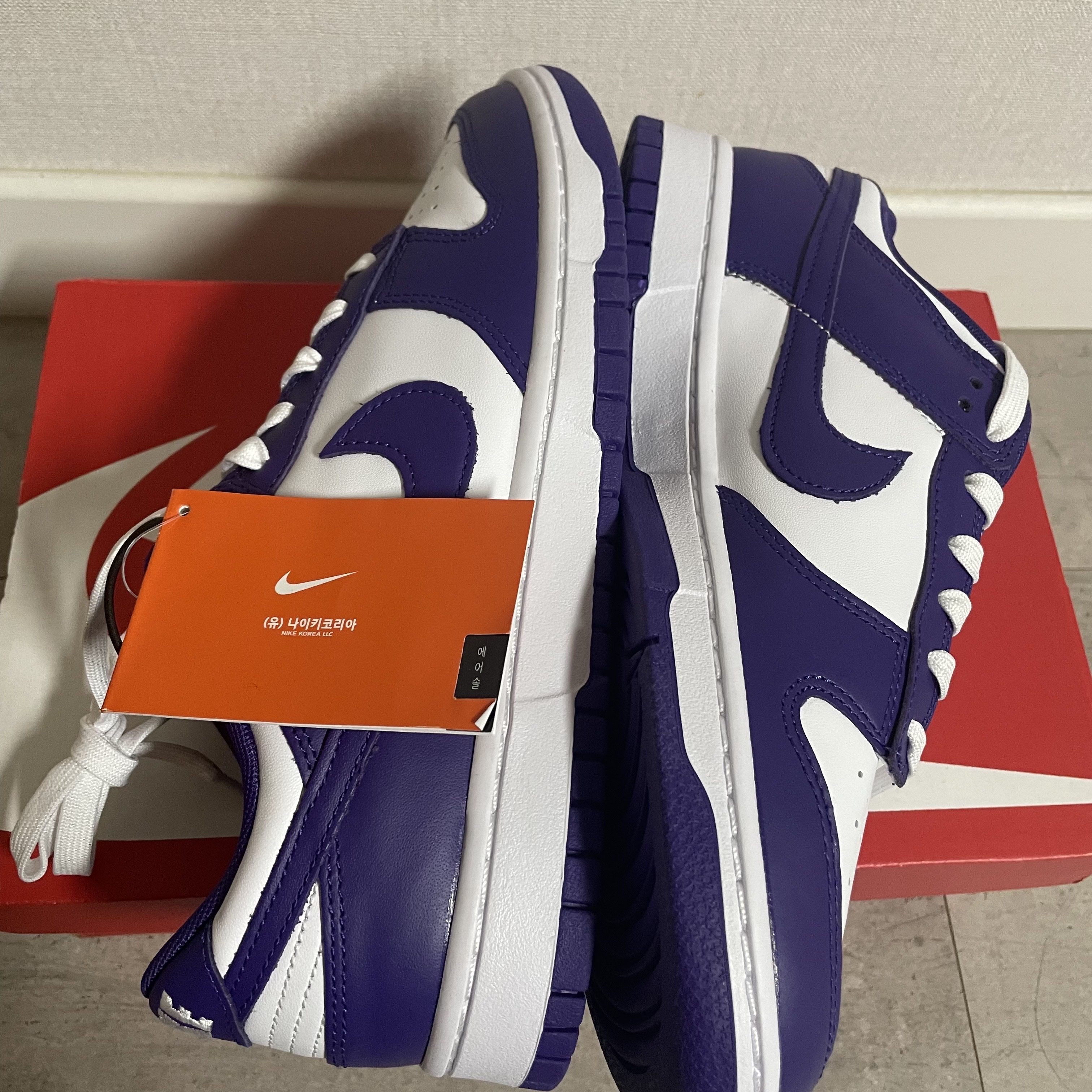 Nike Dunk Low Retro Championship Court Purple 착용 스타일 - 2
