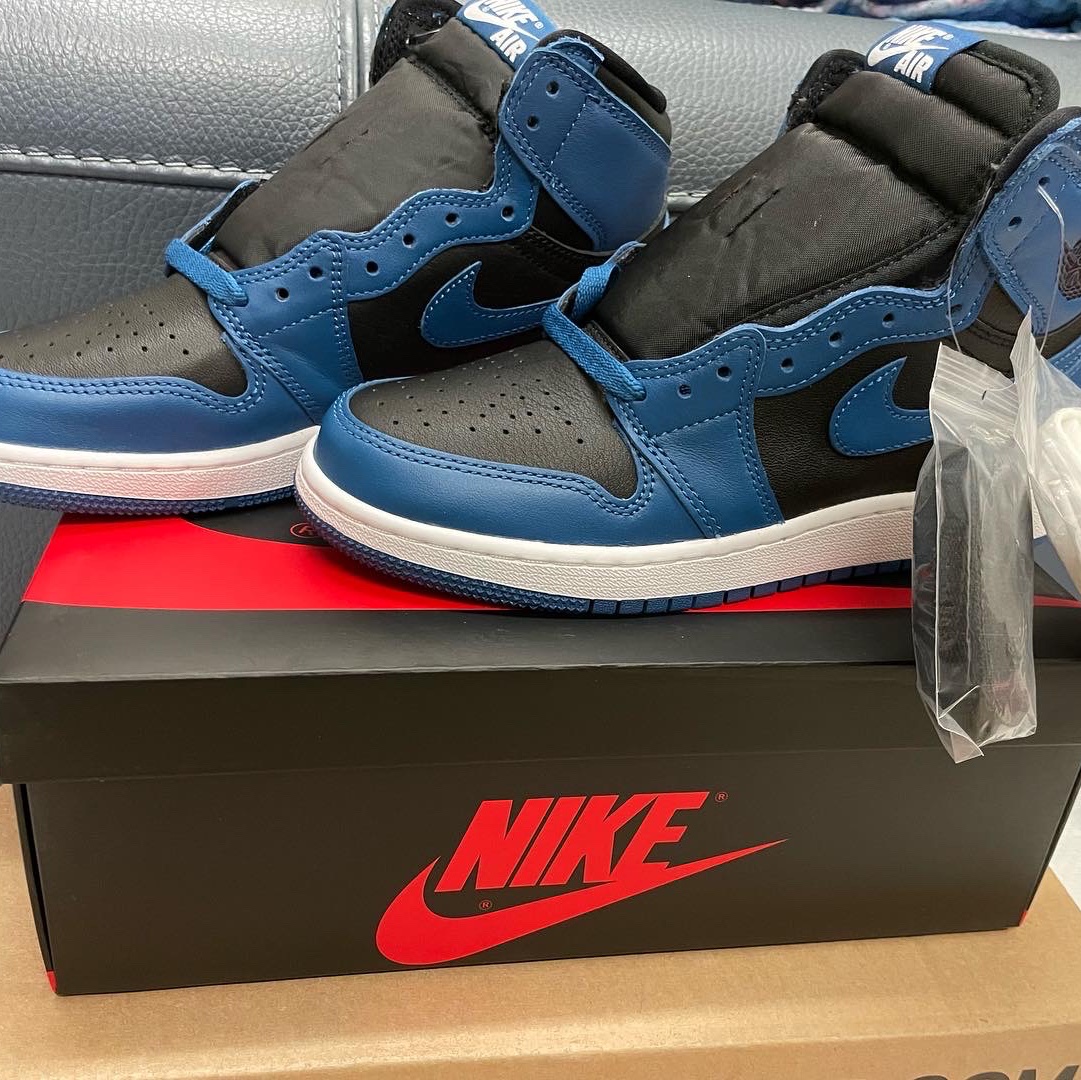 (GS) Jordan 1 Retro High OG Dark Marina Blue 착용 스타일 - 2