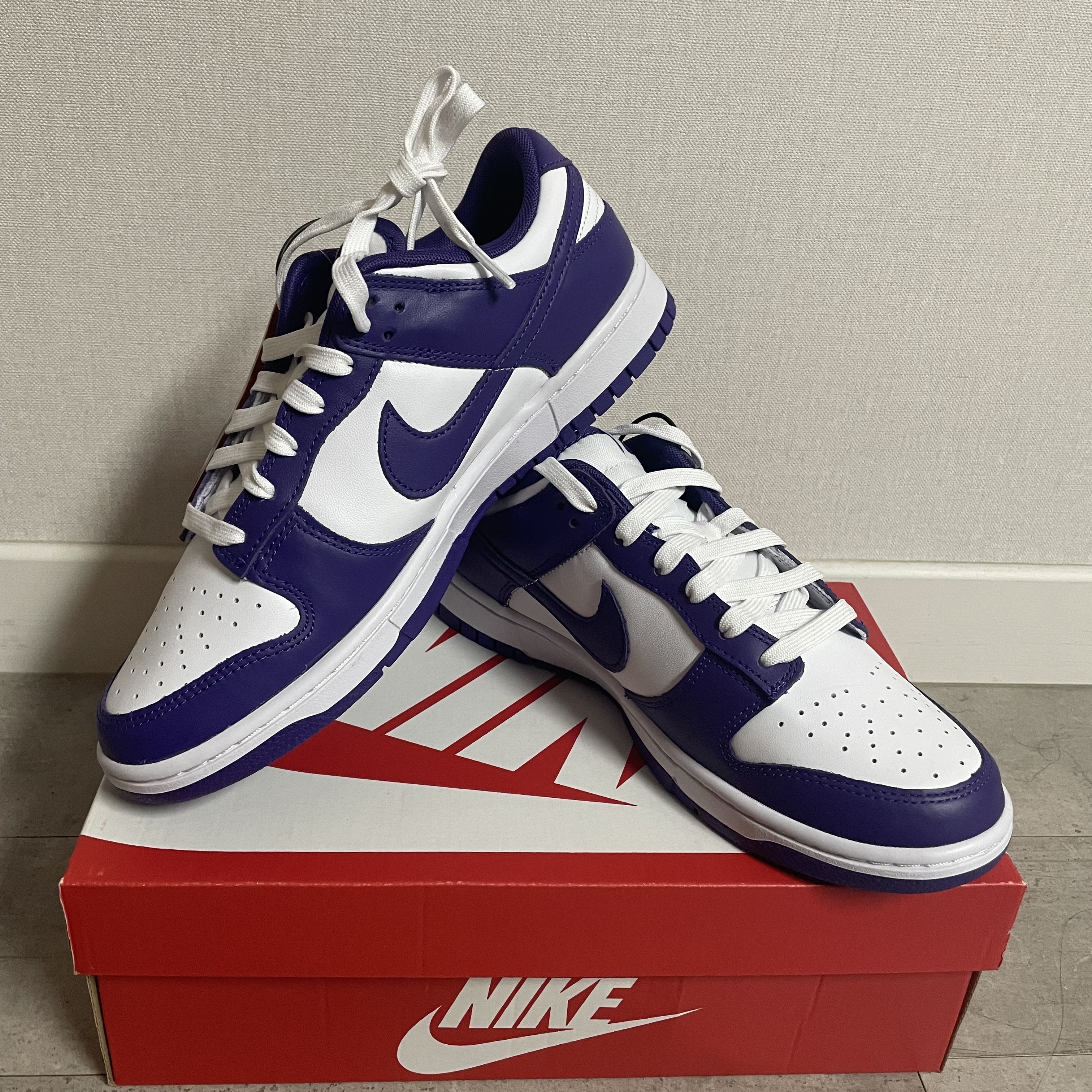 Nike Dunk Low Retro Championship Court Purple 착용 스타일 - 1