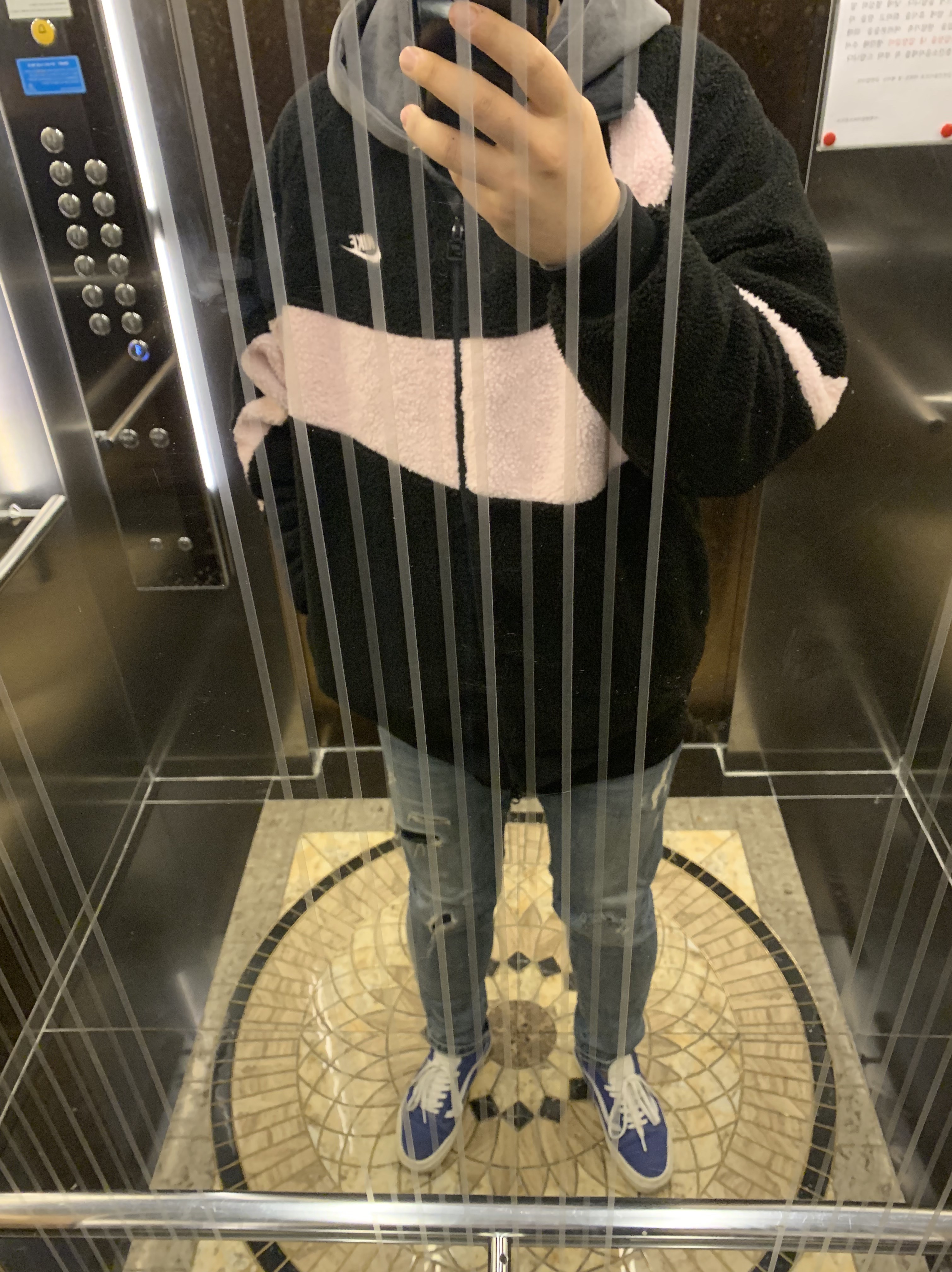 Nike Big Swoosh Full Zip Jacket Black Prism Pink, Nike Big Swoosh Full Zip Jacket Black Sail 착용 스타일 - 1