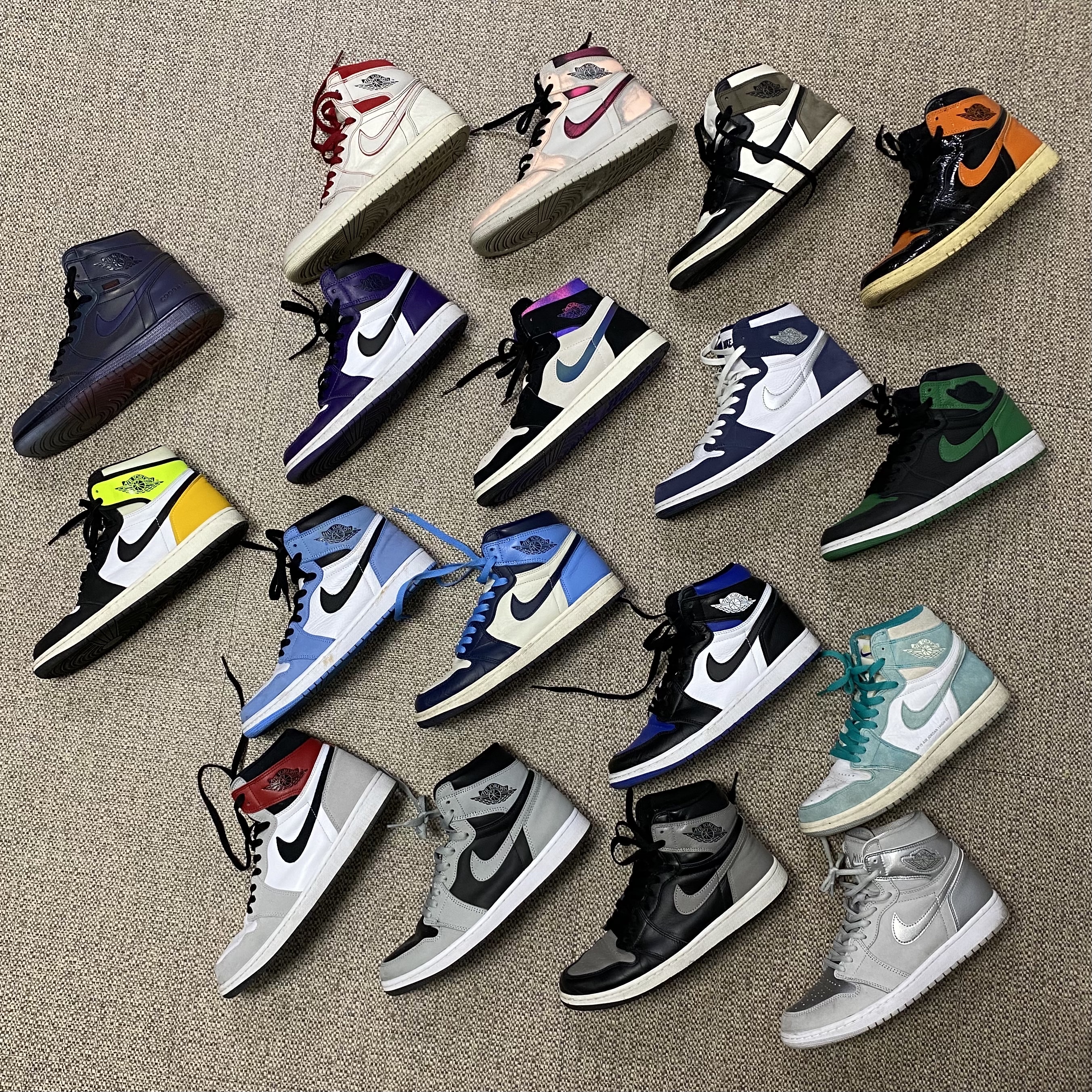 Jordan 1 Retro High Phantom Gym Red, Jordan 1 Retro High OG Defiant SB NYC to Paris 착용 스타일