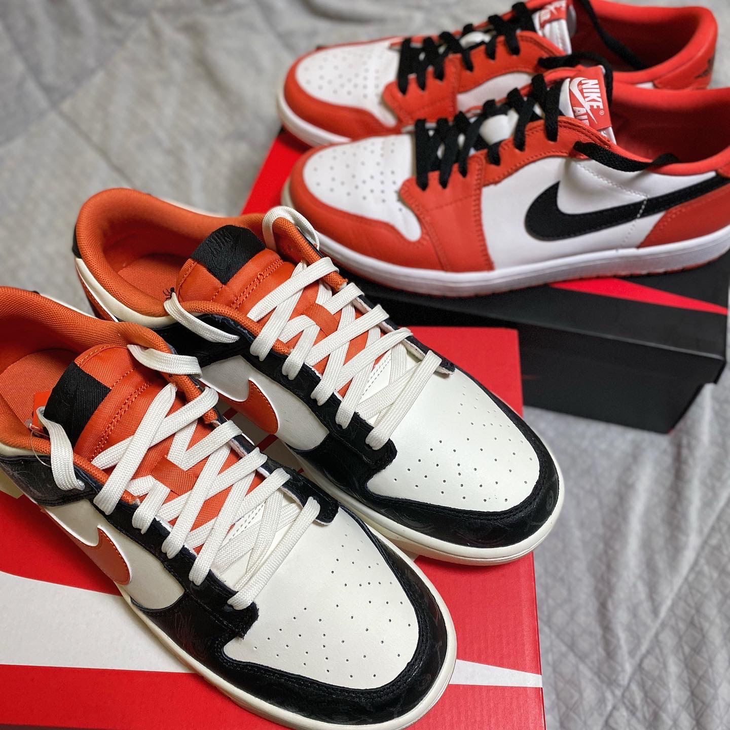 Nike Dunk Low Retro PRM Halloween, Jordan 1 Low OG Starfish 착용 스타일 - 3