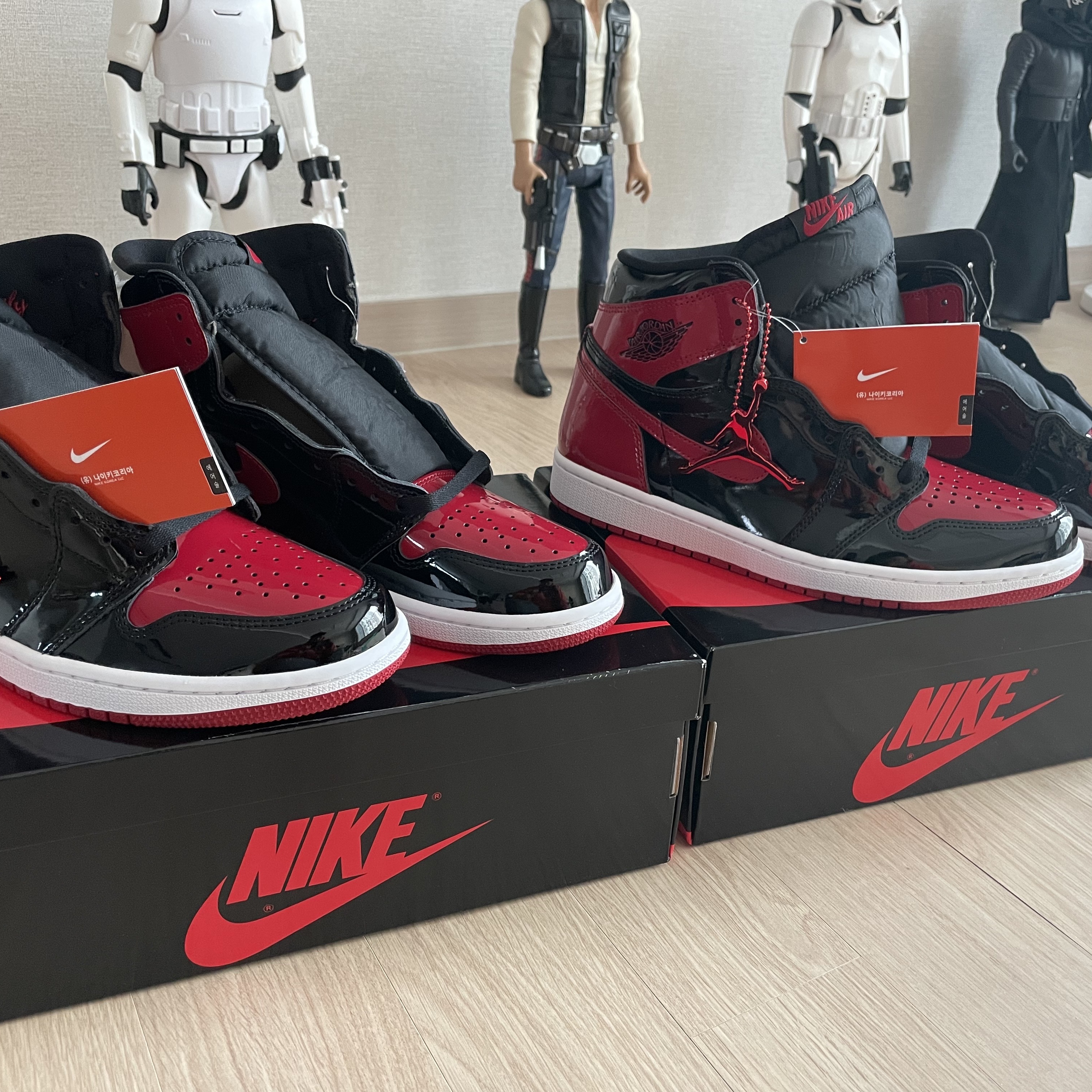 Jordan 1 Retro High OG Patent Bred 착용 스타일