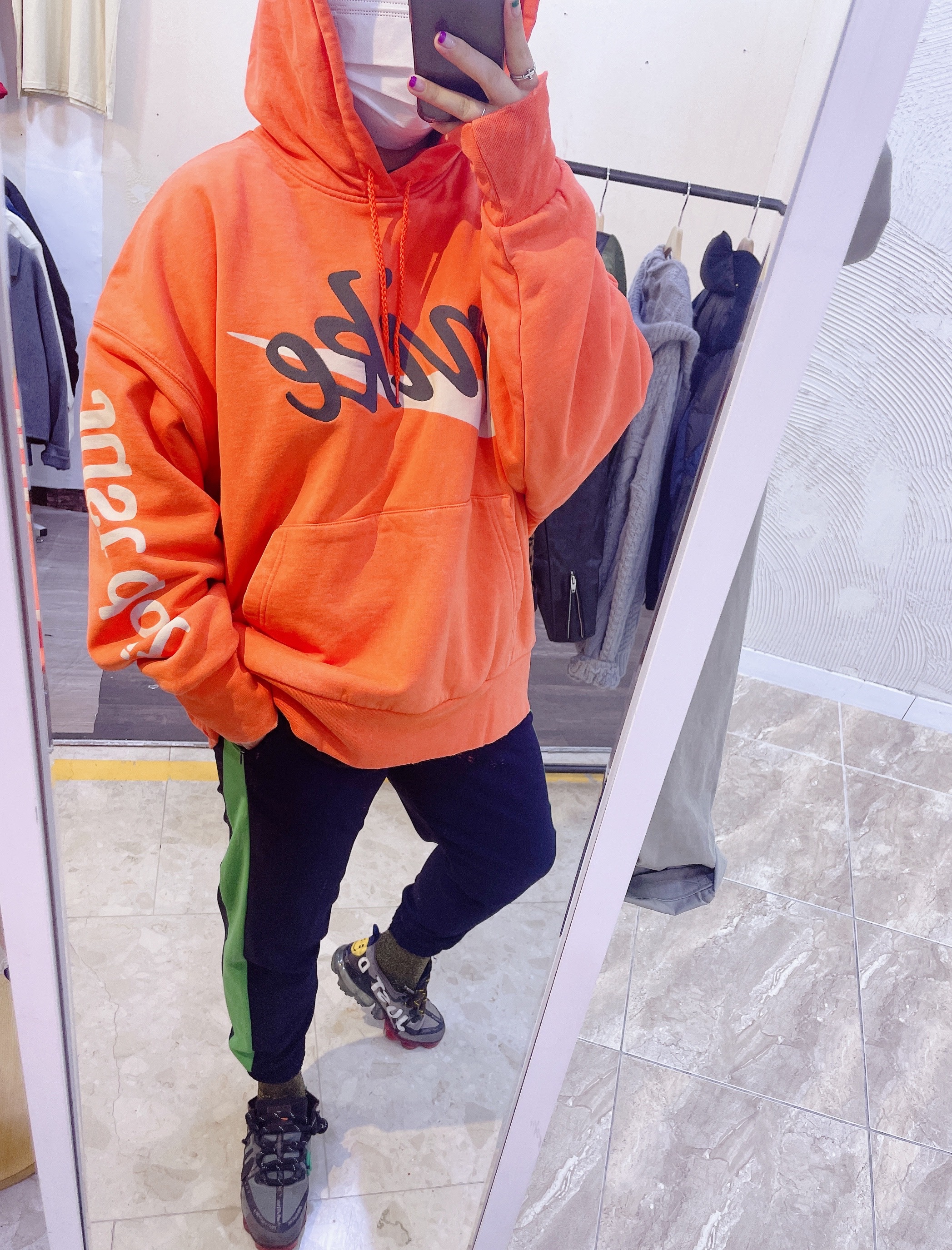 Nike x Cactus Plant Flea Market Shoebox Heavyweight Hooded Pullover Orange - US/EU, (W) Nike x Cactus Plant Flea Market Air VaporMax 2019 착용 스타일 - 2