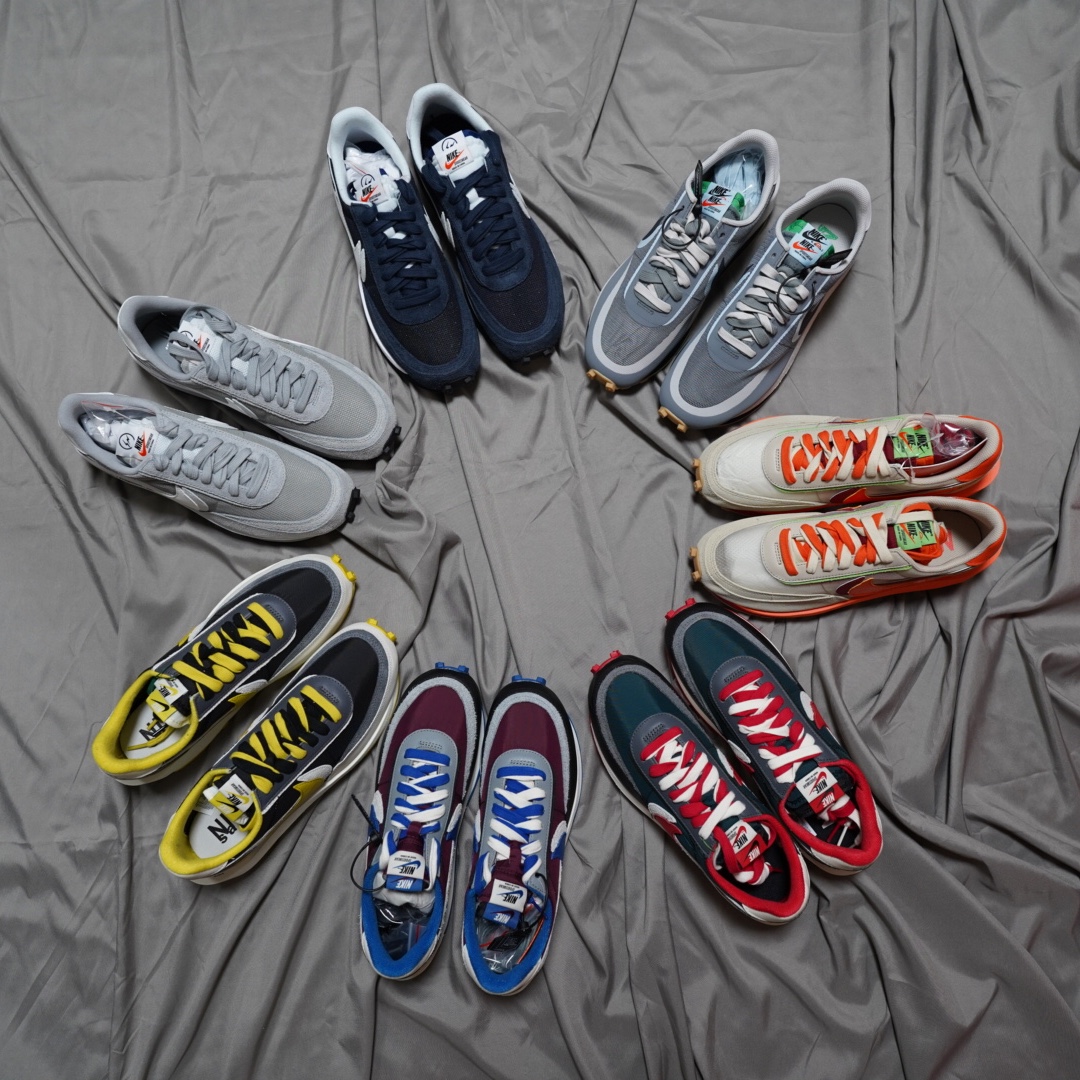 Nike x Sacai x Fragment LDWaffle Light Smoke Grey, Nike x Sacai x Undercover LDWaffle Black Bright Citron 착용 스타일 - 3