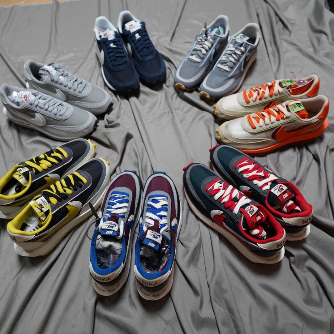 Nike x Sacai x Fragment LDWaffle Light Smoke Grey, Nike x Sacai x Undercover LDWaffle Black Bright Citron 착용 스타일 - 2