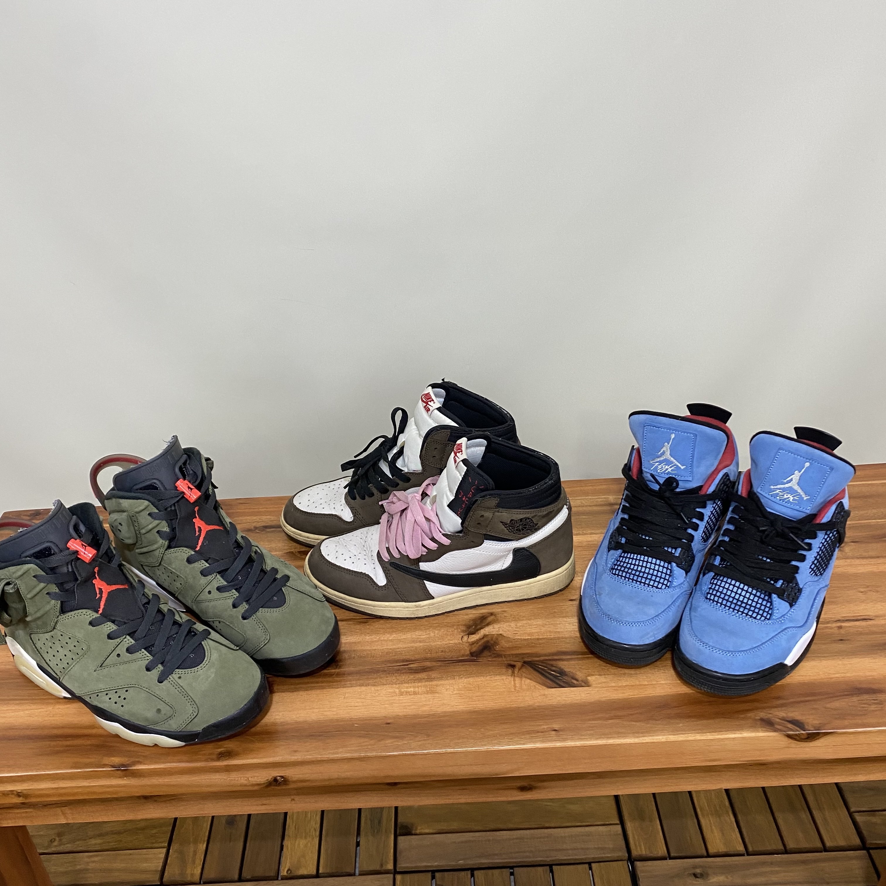 Jordan 1 x Travis Scott Retro High OG SP Mocha, Jordan 6 x Travis Scott Retro Olive 착용 스타일 - 1
