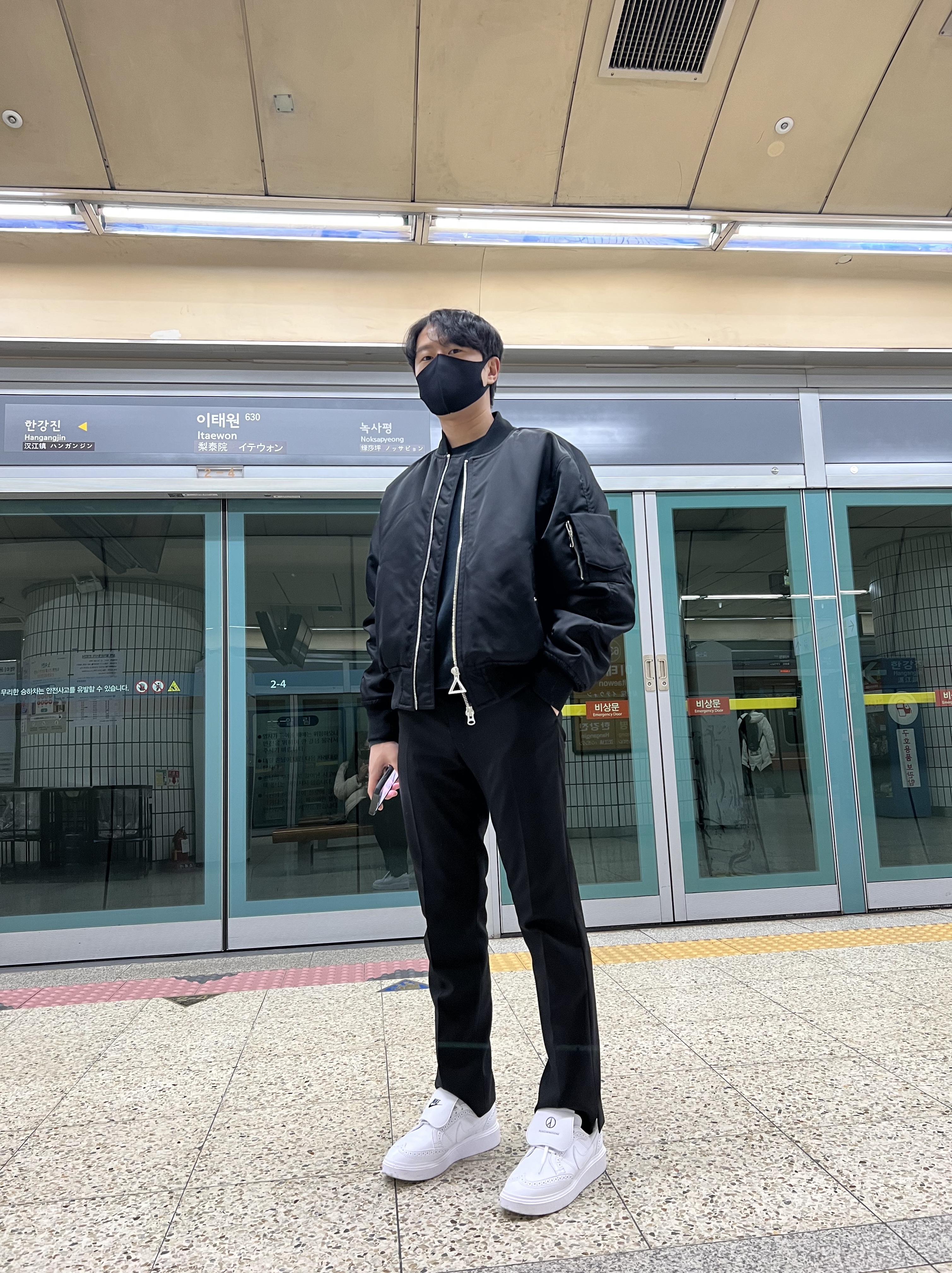 Nike x Peaceminusone Kwondo1 White 착용 스타일