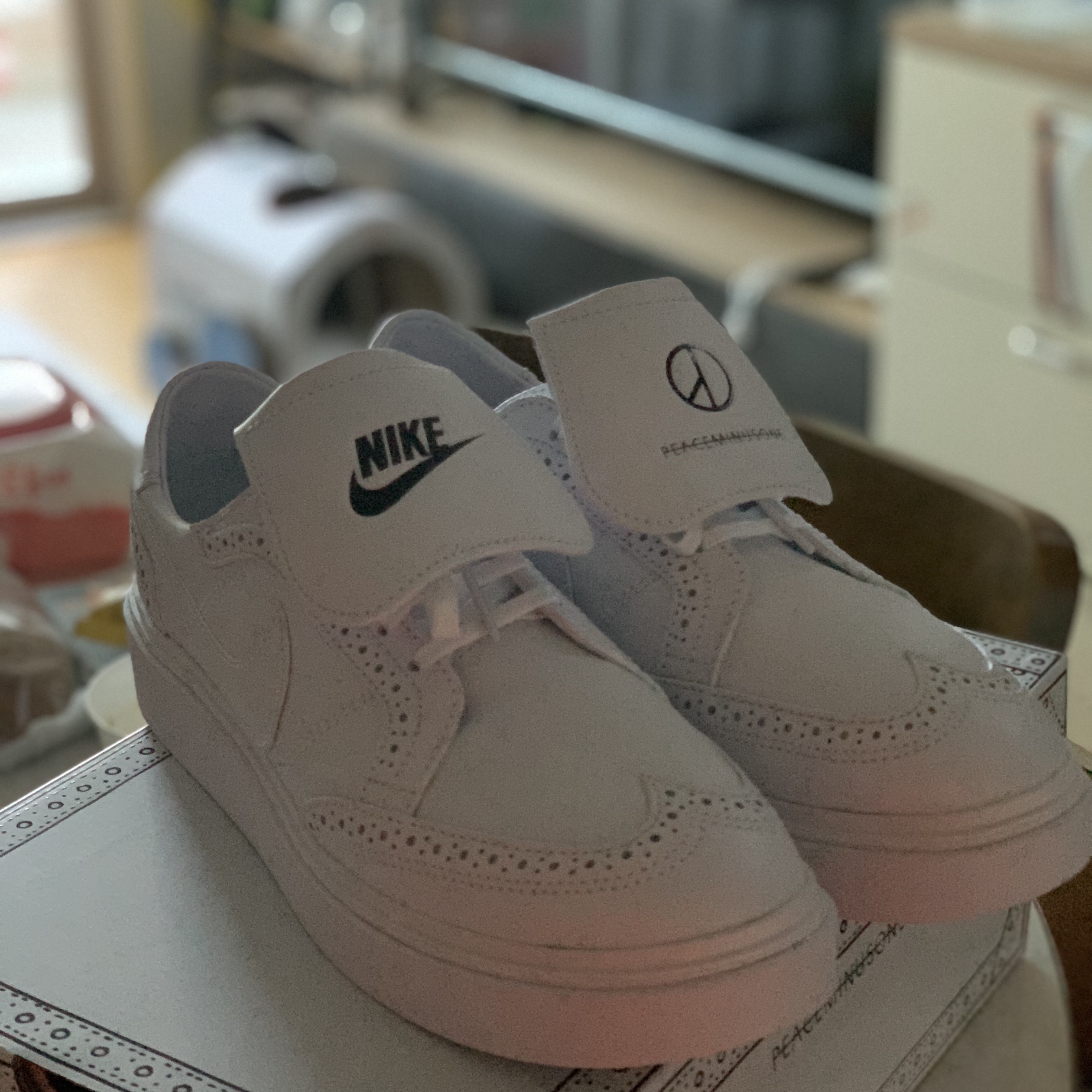 Nike x Peaceminusone Kwondo1 White 착용 스타일 - 1