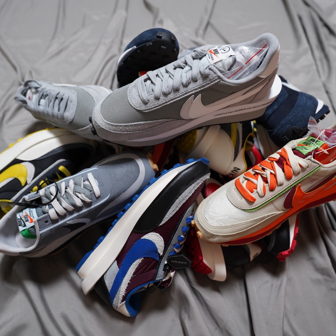 Nike x Sacai x Fragment LDWaffle Light Smoke Grey, Nike x Sacai x Undercover LDWaffle Black Bright Citron 착용 스타일 - 4