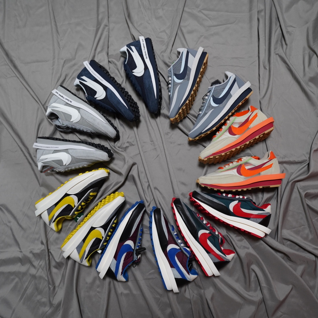 Nike x Sacai x Fragment LDWaffle Light Smoke Grey, Nike x Sacai x Undercover LDWaffle Black Bright Citron 착용 스타일 - 1