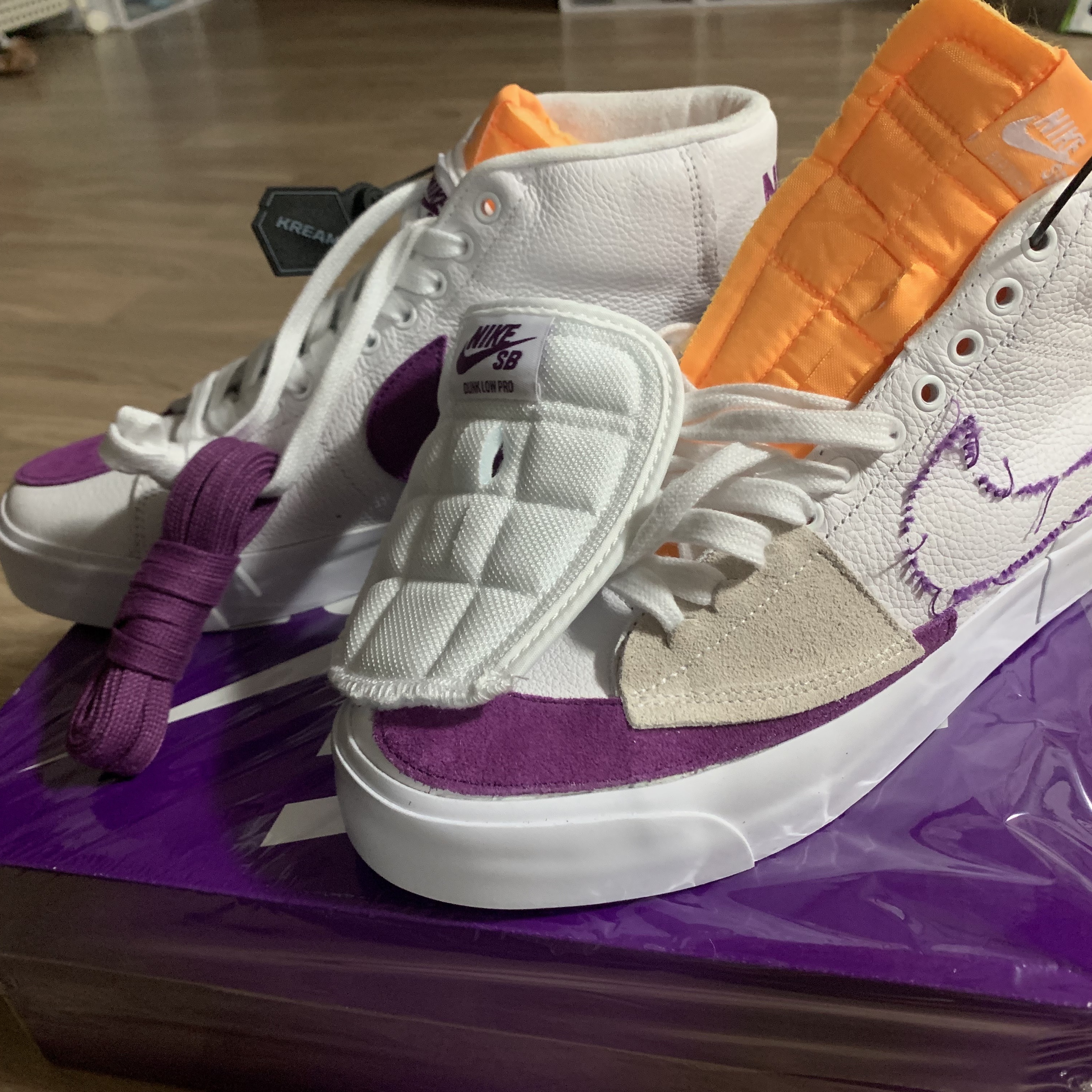 Nike SB Zoom Blazer Mid Edge White Viotech 착용 스타일 - 2