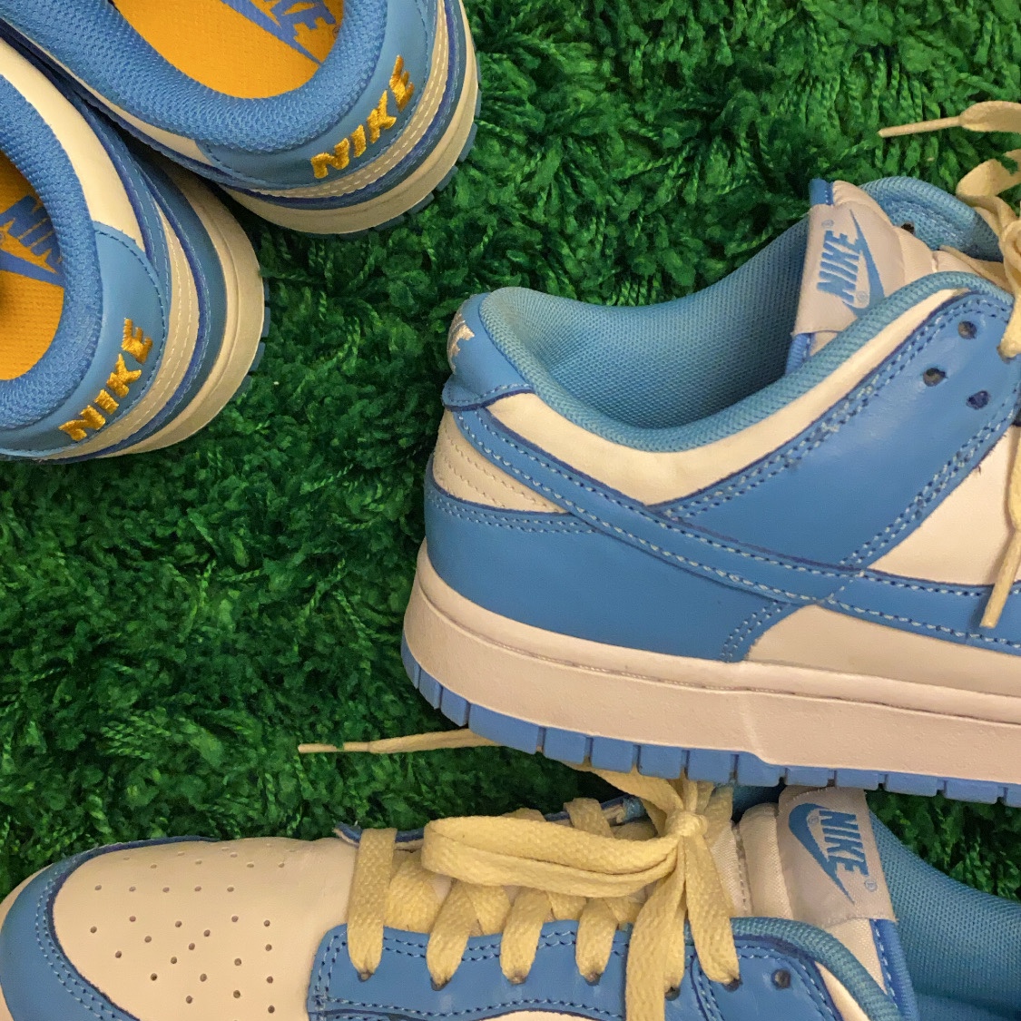 (W) Nike Dunk Low Coast, Nike Dunk Low Retro University Blue 착용 스타일