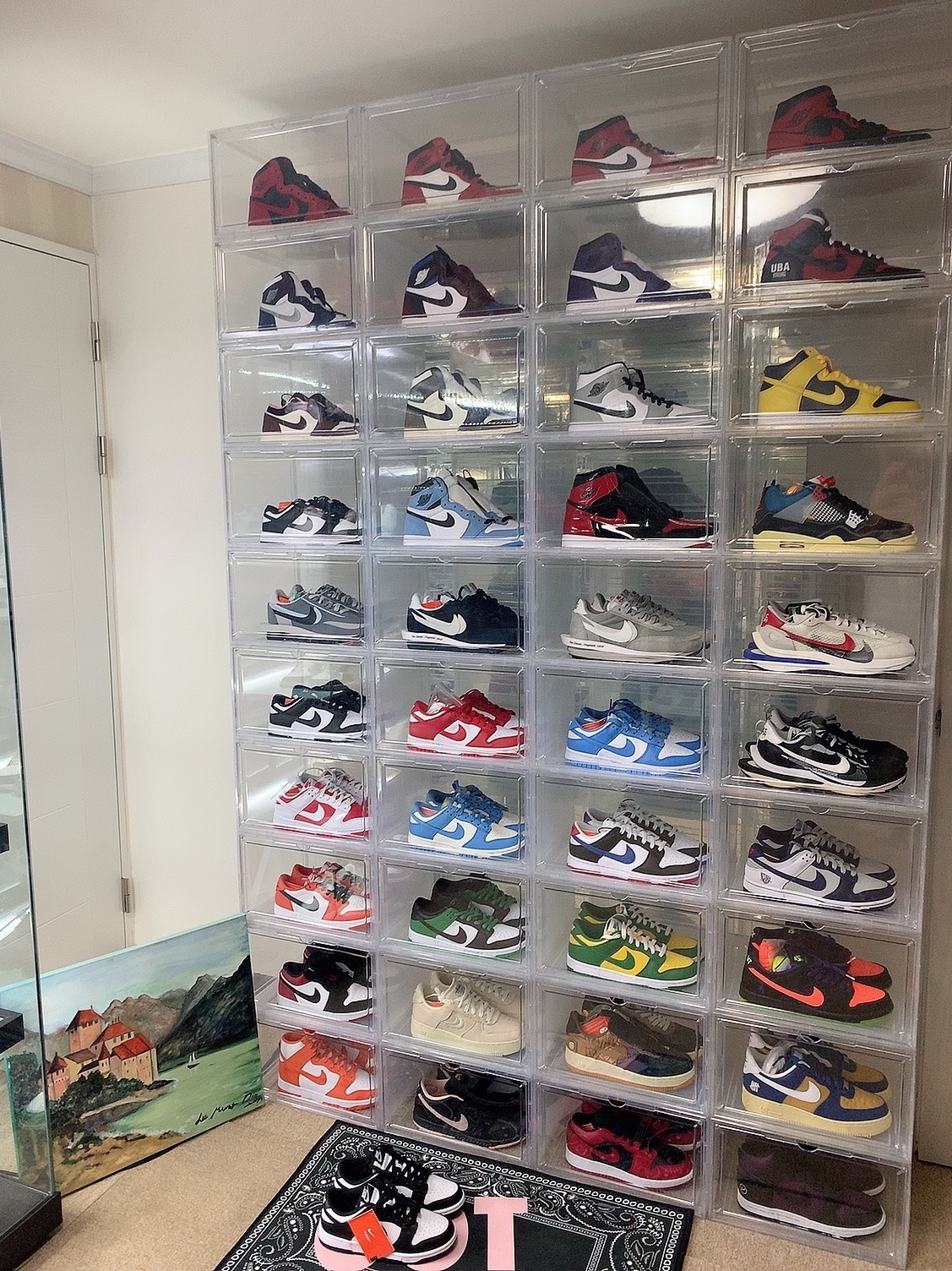 Jordan 1 x Travis Scott x Fragment Retro Low OG SP Military Blue, Jordan 1 x Travis Scott Retro High OG SP Mocha 착용 스타일 - 3
