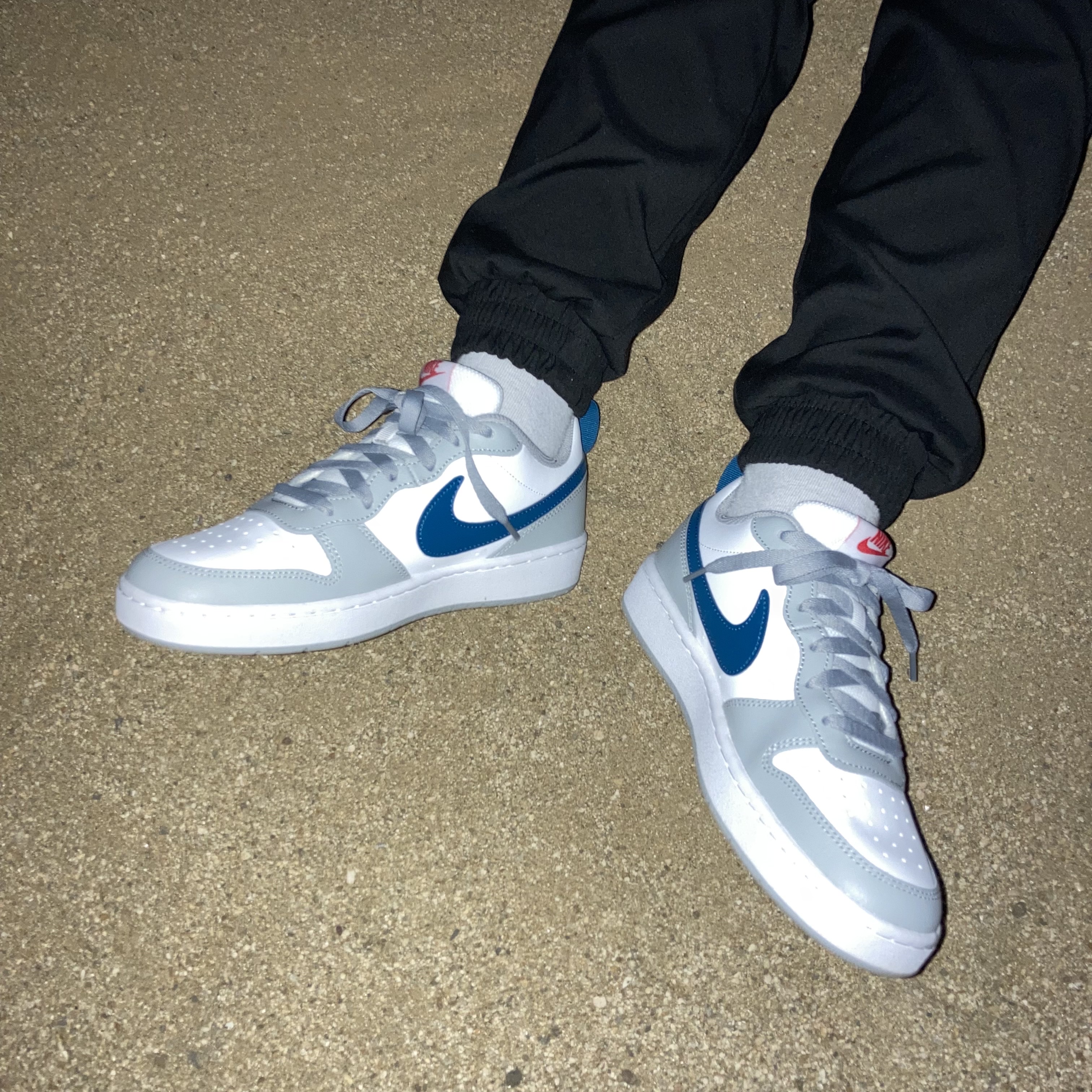 (GS) Nike Court Borough Low 2 Light Smoke Grey 착용 스타일