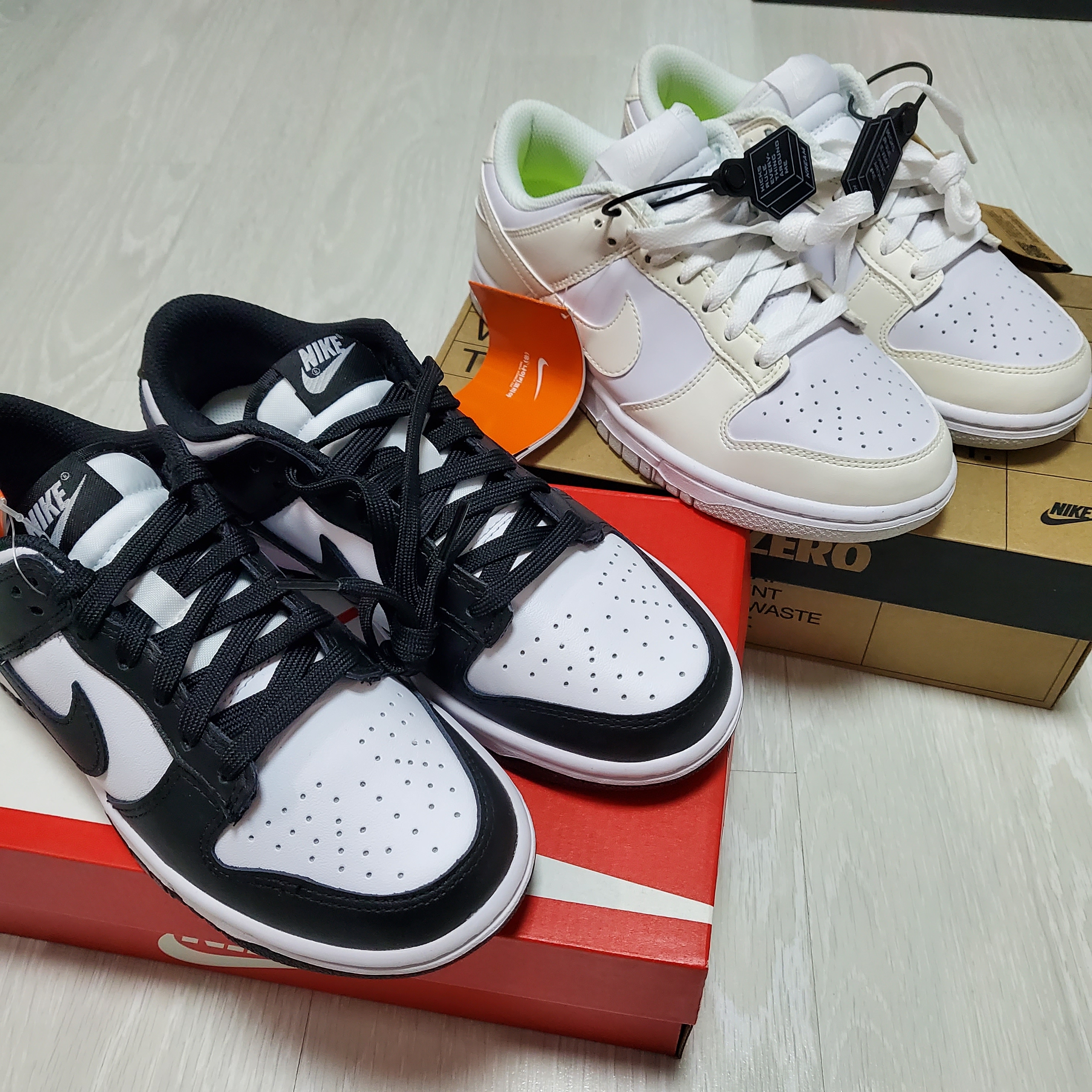 (W) Nike Dunk Low Black, (W) Nike Dunk Low Next Nature Sail 착용 스타일