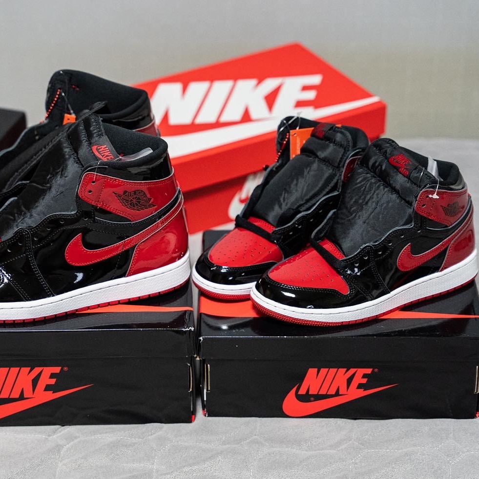 (GS) Jordan 1 Retro High OG Patent Bred, Jordan 1 Retro High OG Patent Bred 착용 스타일 - 2