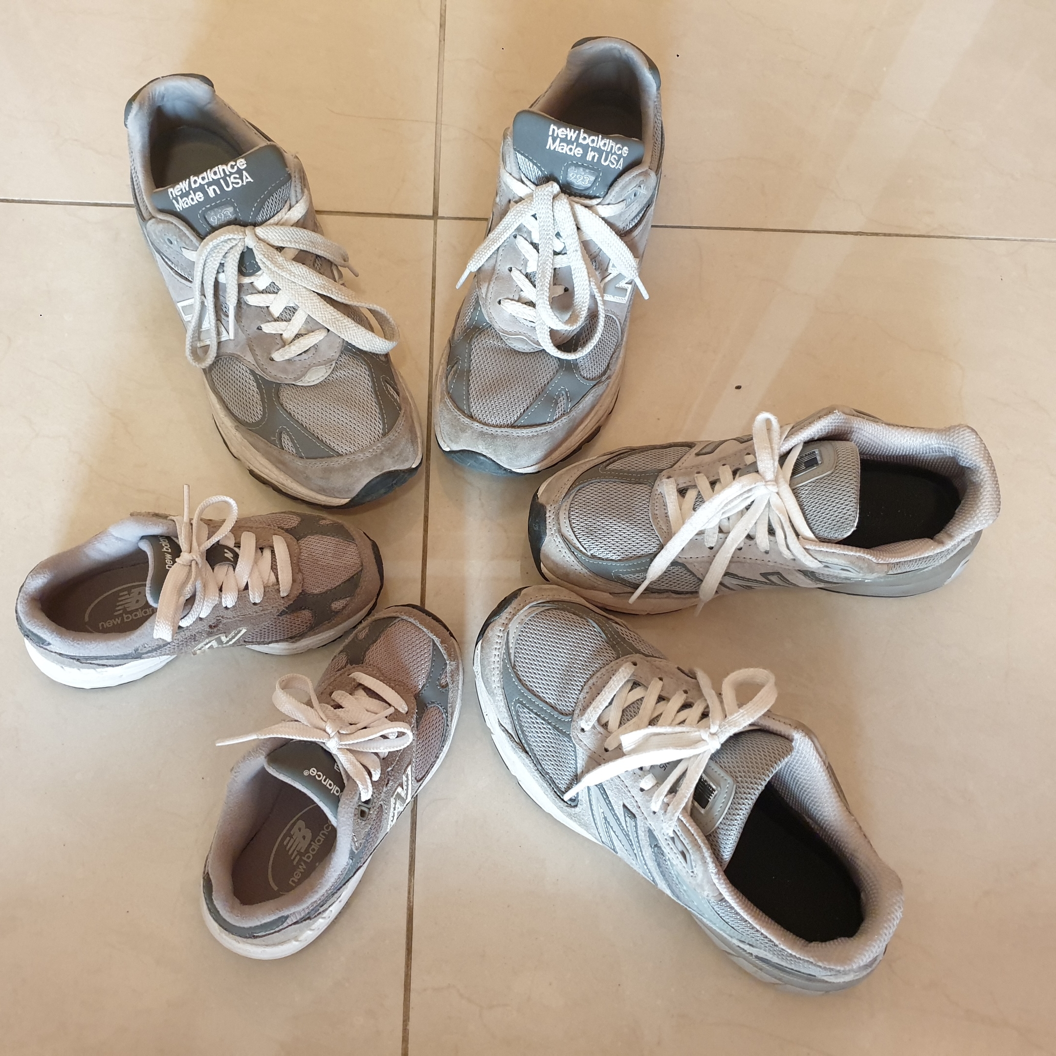 (W) New Balance 993 Made in USA Grey - B Standard, New Balance 990v5 Made in USA Grey - D Standard 착용 스타일 - 2