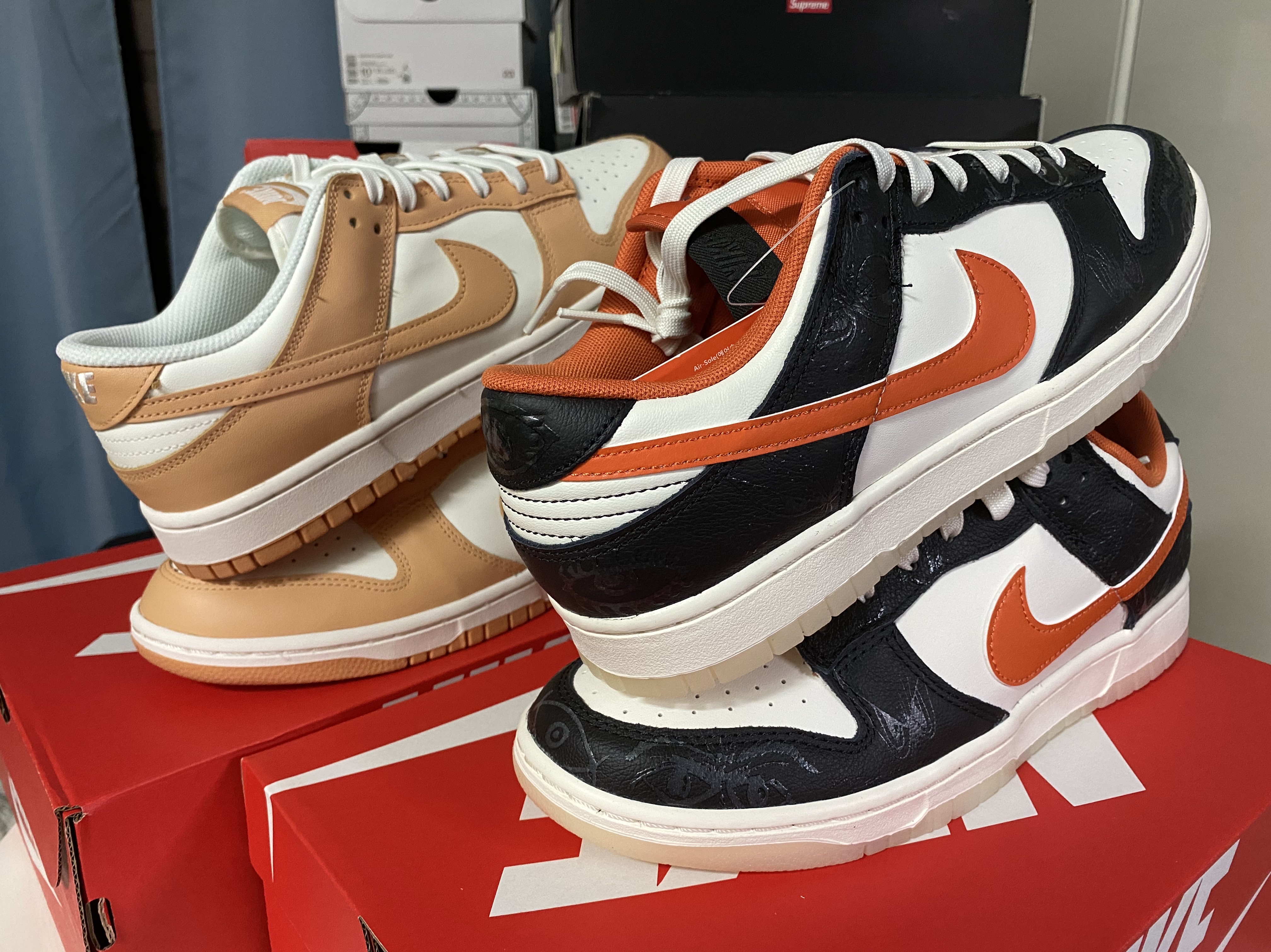 Nike Dunk Low Retro PRM Halloween, (W) Nike Dunk Low Harvest Moon 착용 스타일 - 2