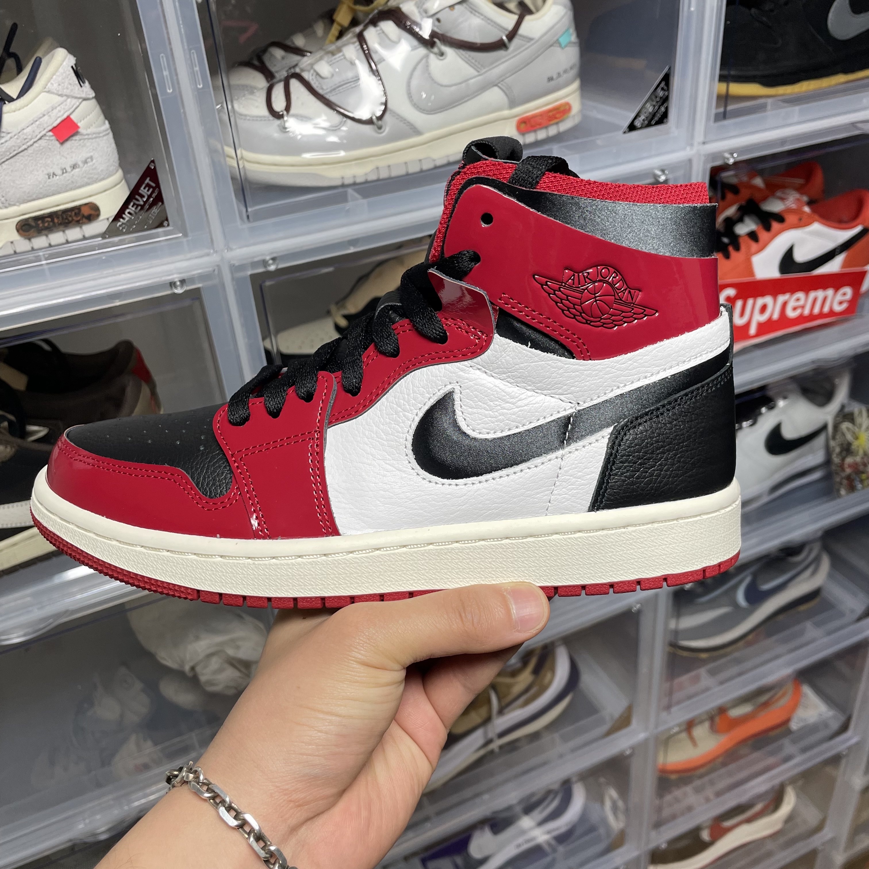(W) Jordan 1 Zoom Air CMFT Gym Red Black 착용 스타일