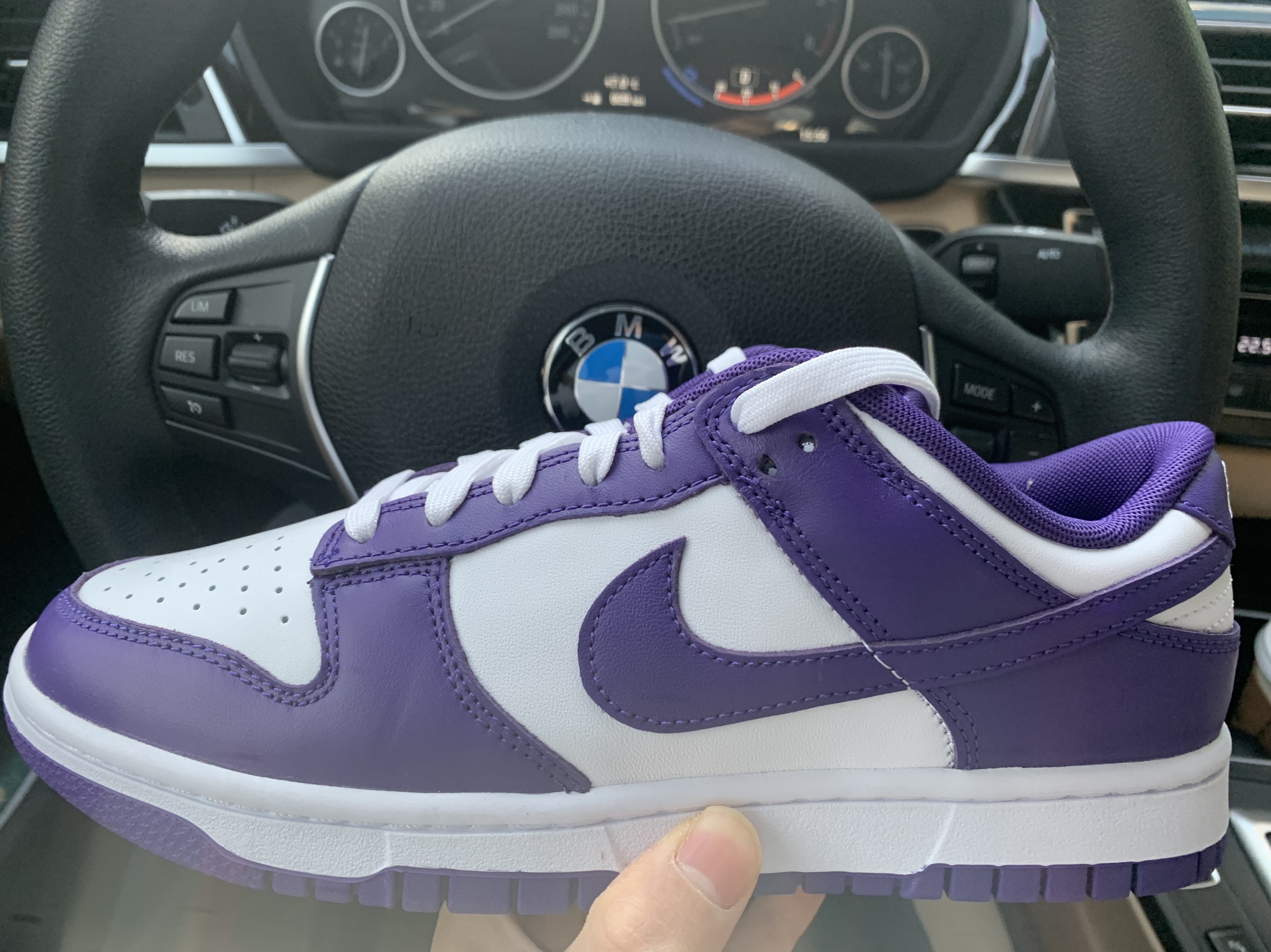 Nike Dunk Low Retro Championship Court Purple 착용 스타일 - 3