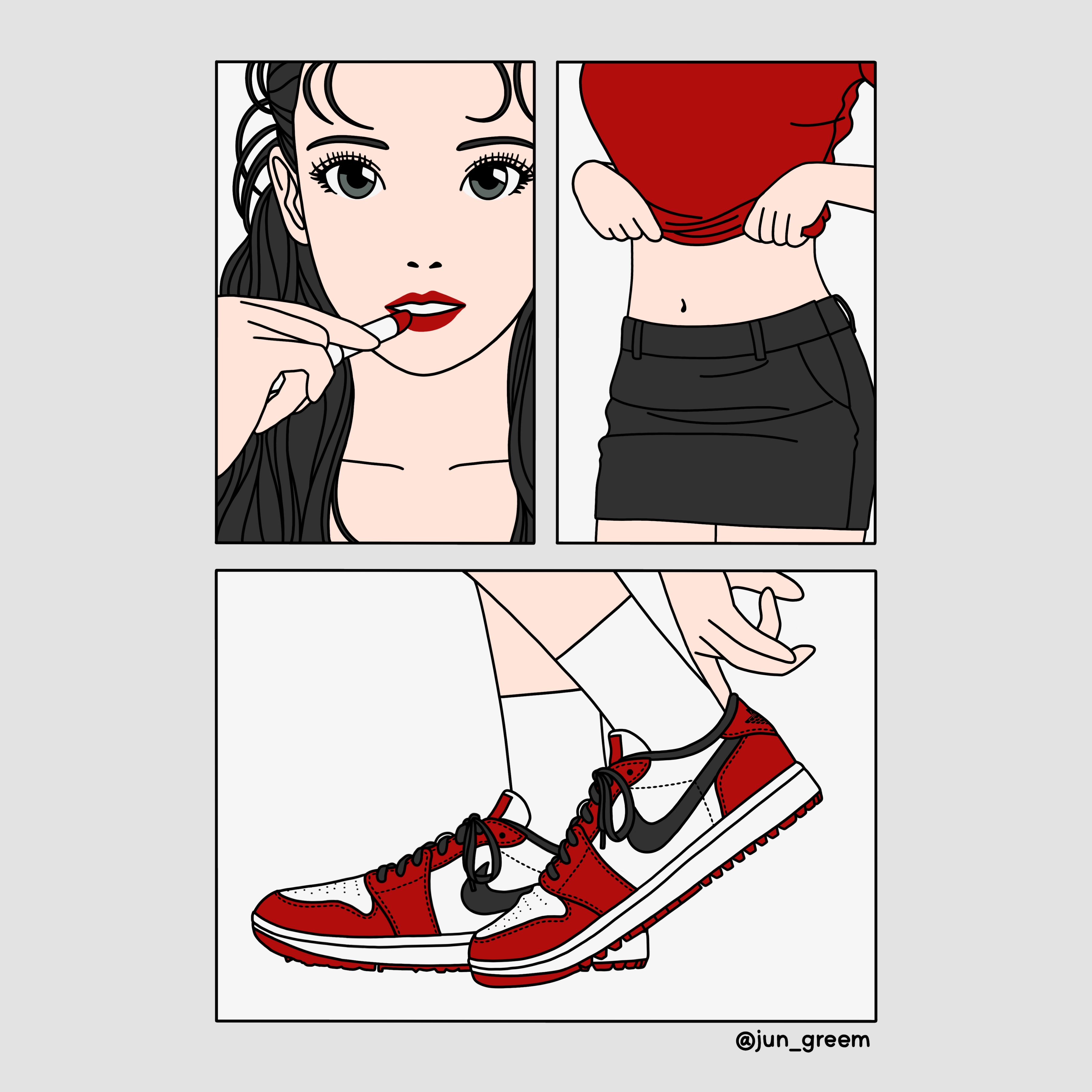 Jordan 1 Low Golf Chicago 착용 스타일 - 1