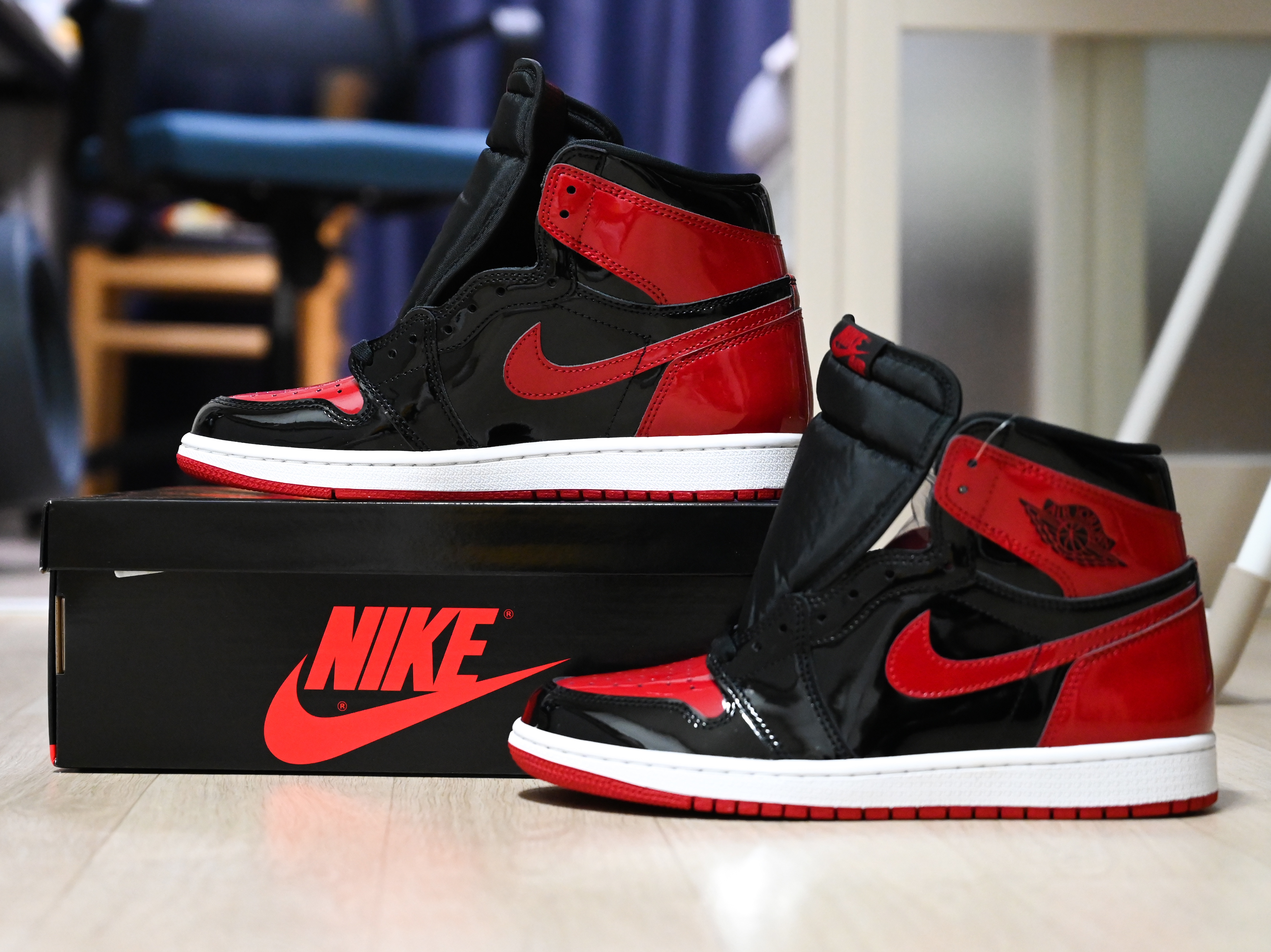 Jordan 1 Retro High OG Patent Bred 착용 스타일 - 2