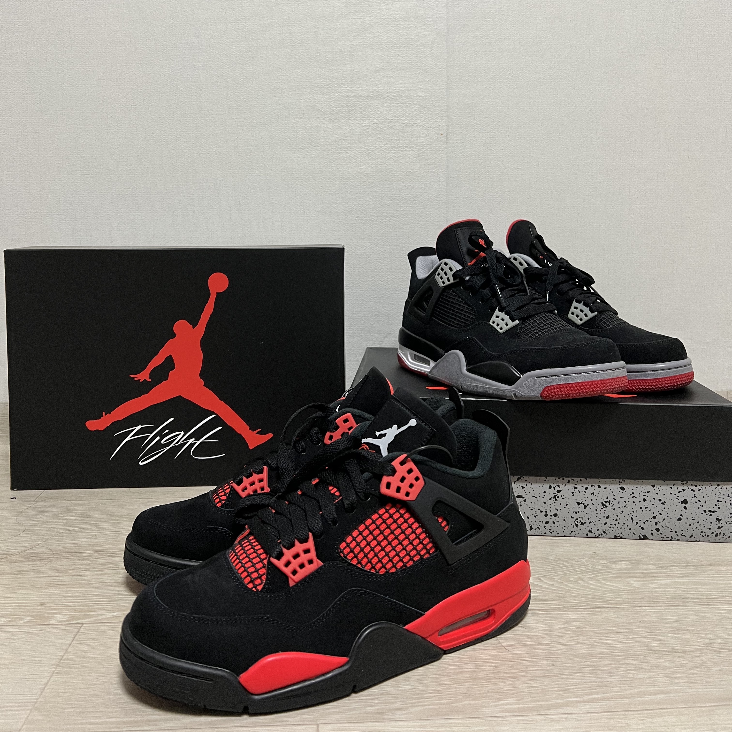 Jordan 4 Retro Crimson, Jordan 4 Retro Black Cement 2012 착용 스타일 - 2