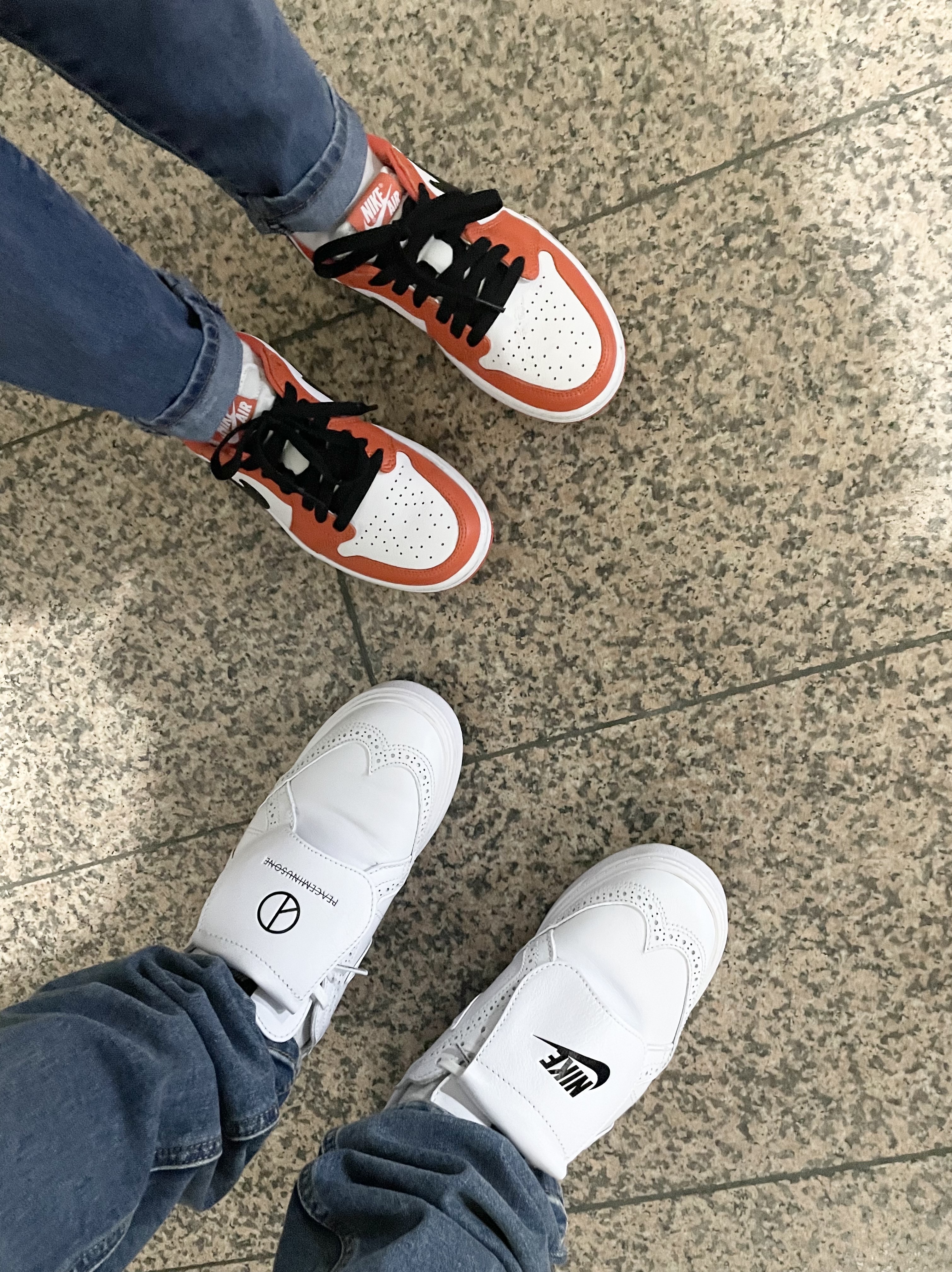 (W) Jordan 1 Low OG Starfish, Nike x Peaceminusone Kwondo1 White 착용 스타일 - 1