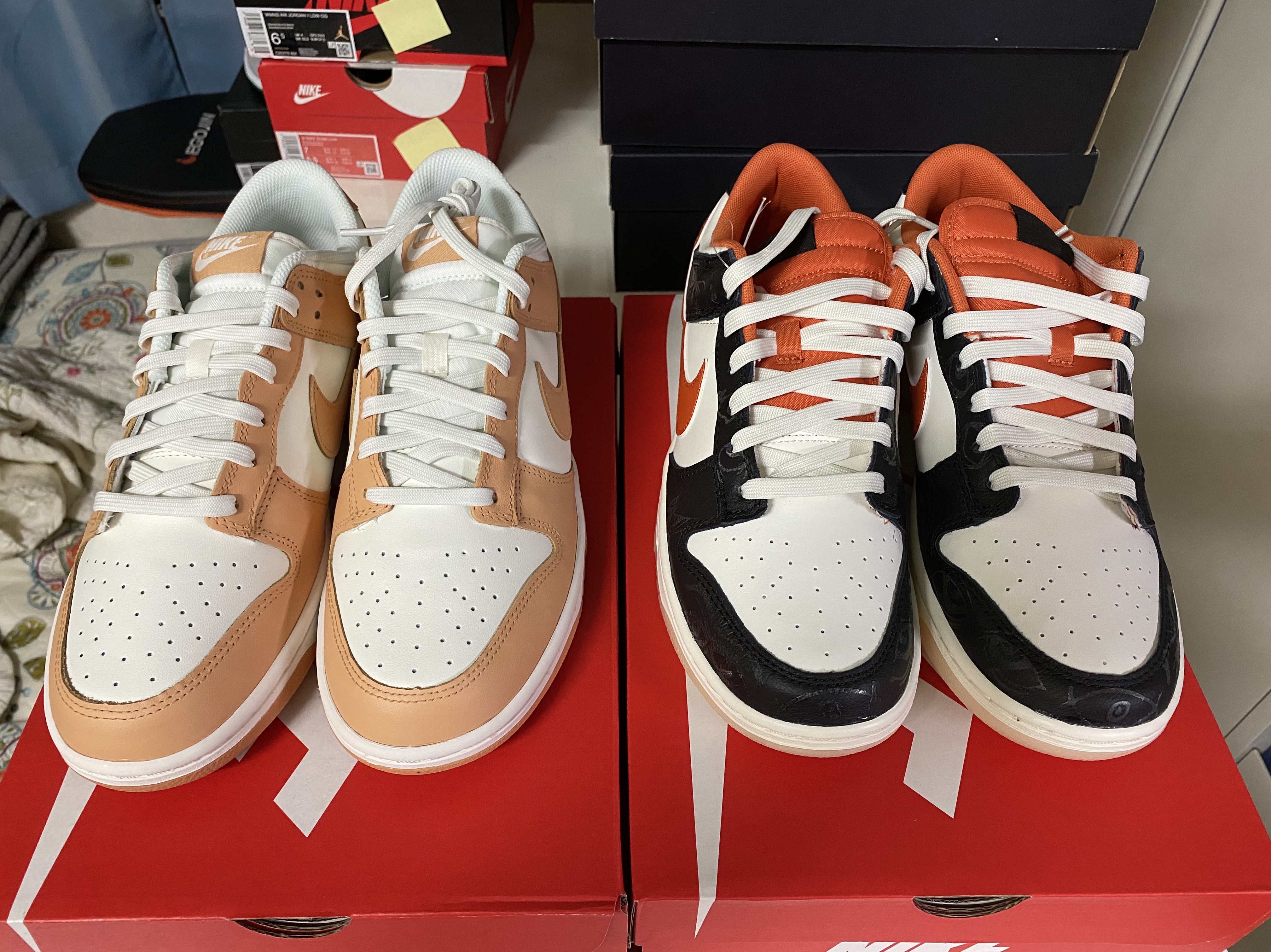 Nike Dunk Low Retro PRM Halloween, (W) Nike Dunk Low Harvest Moon 착용 스타일 - 4