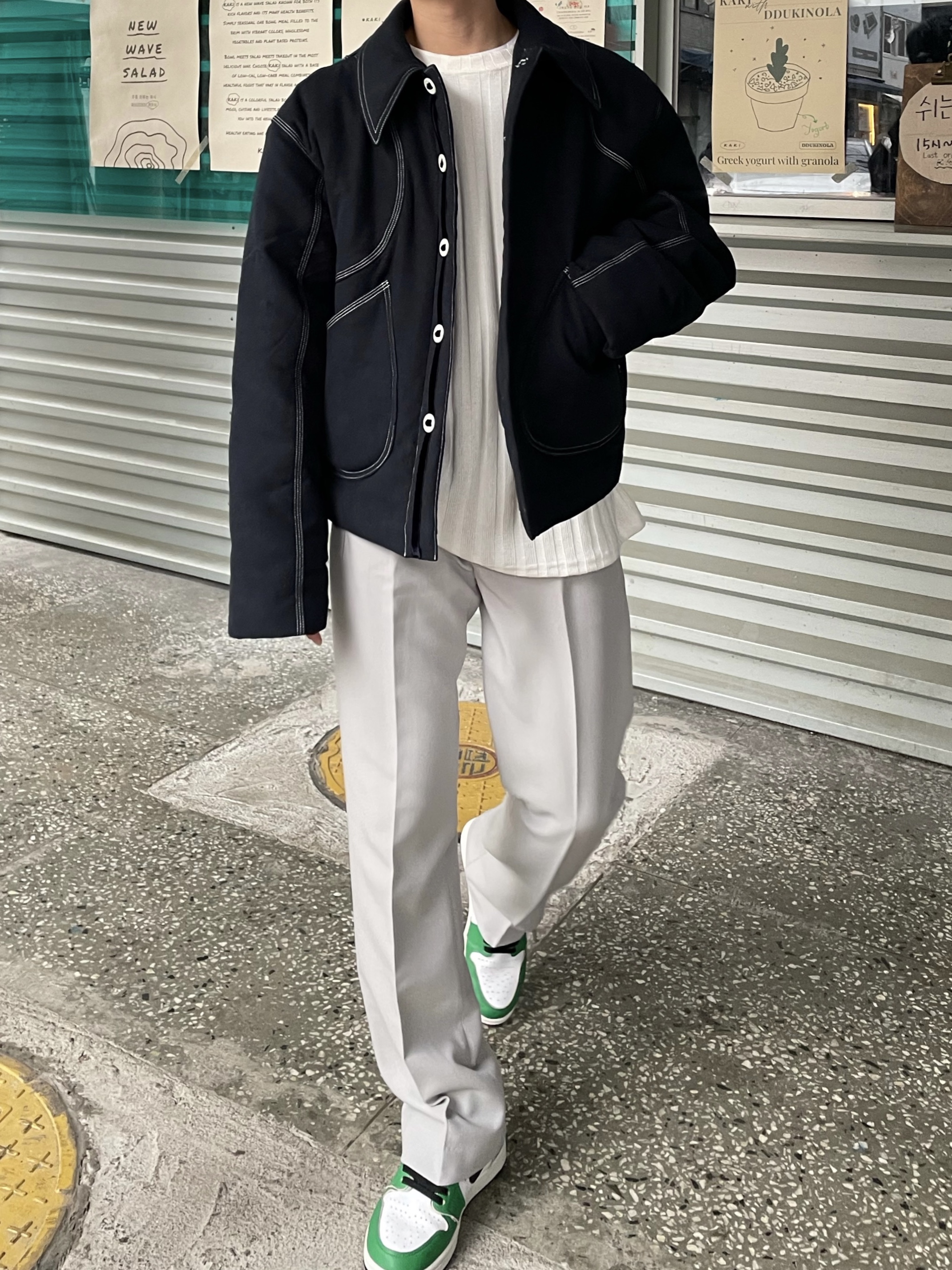 (W) Jordan 1 Retro High OG Lucky Green 착용 스타일 - 4