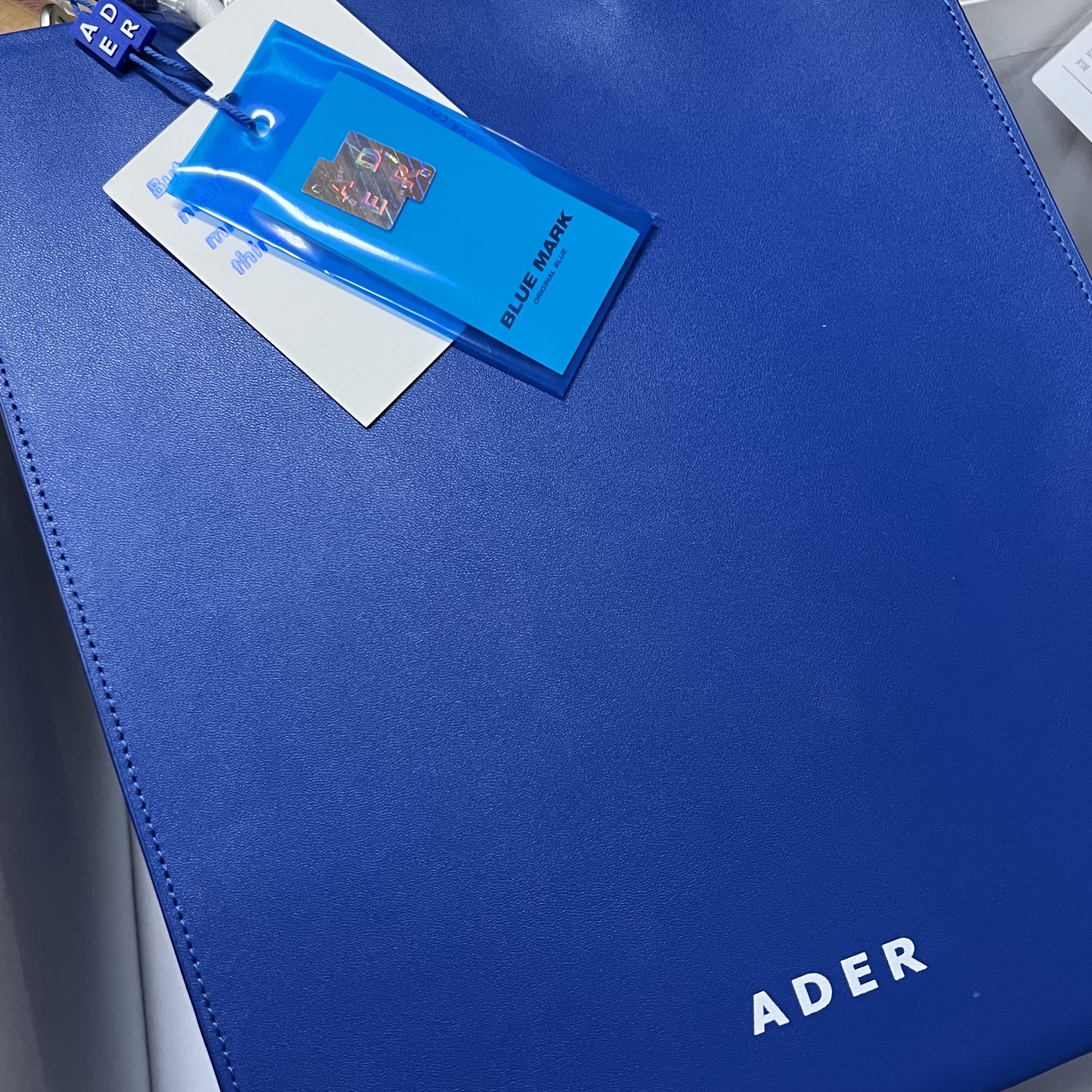 Ader Error Shopper Bag Blue 착용 스타일