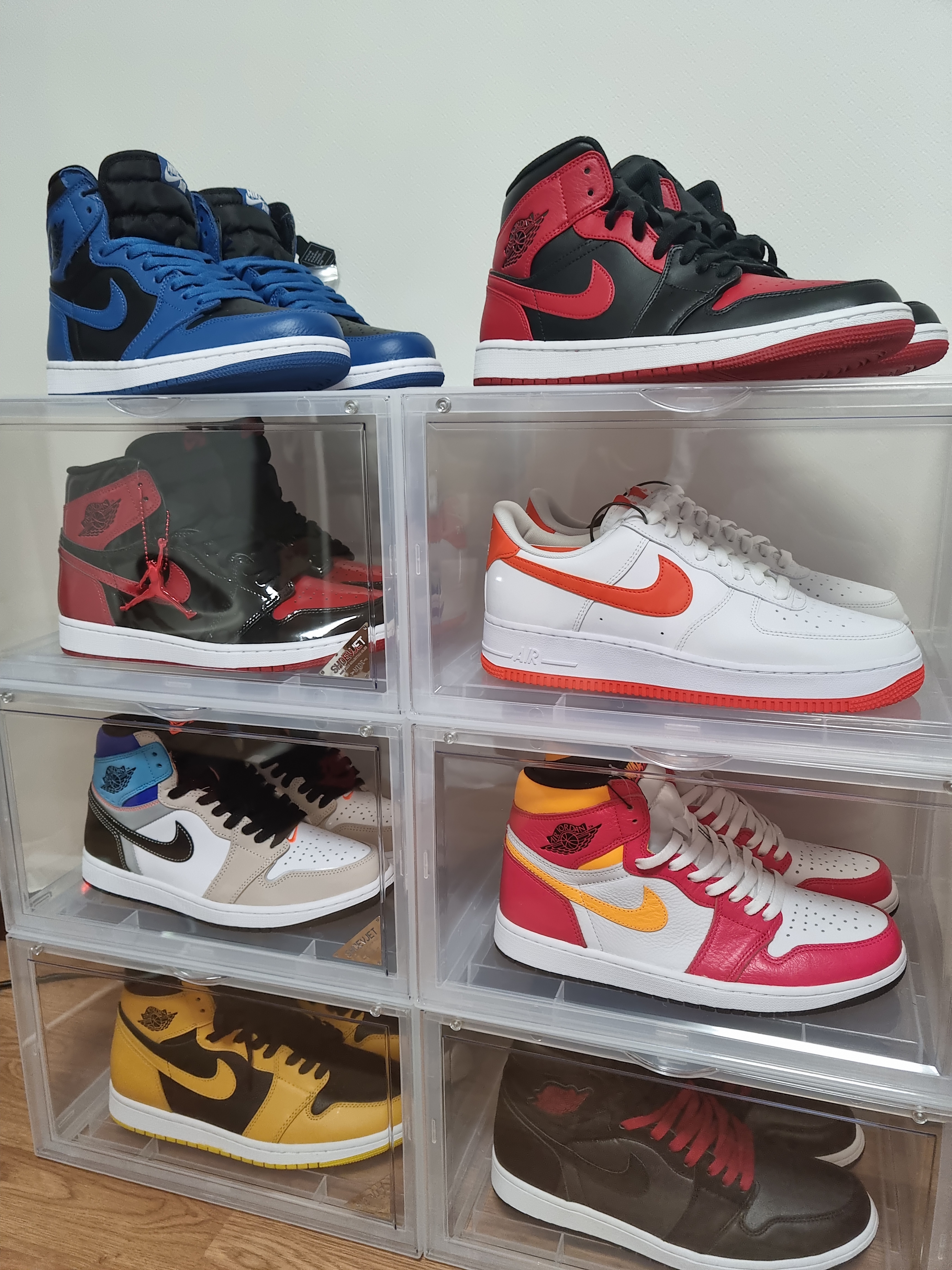 Jordan 1 Retro High OG Dark Marina Blue, Jordan 1 Retro High OG Patent Bred 착용 스타일 - 3