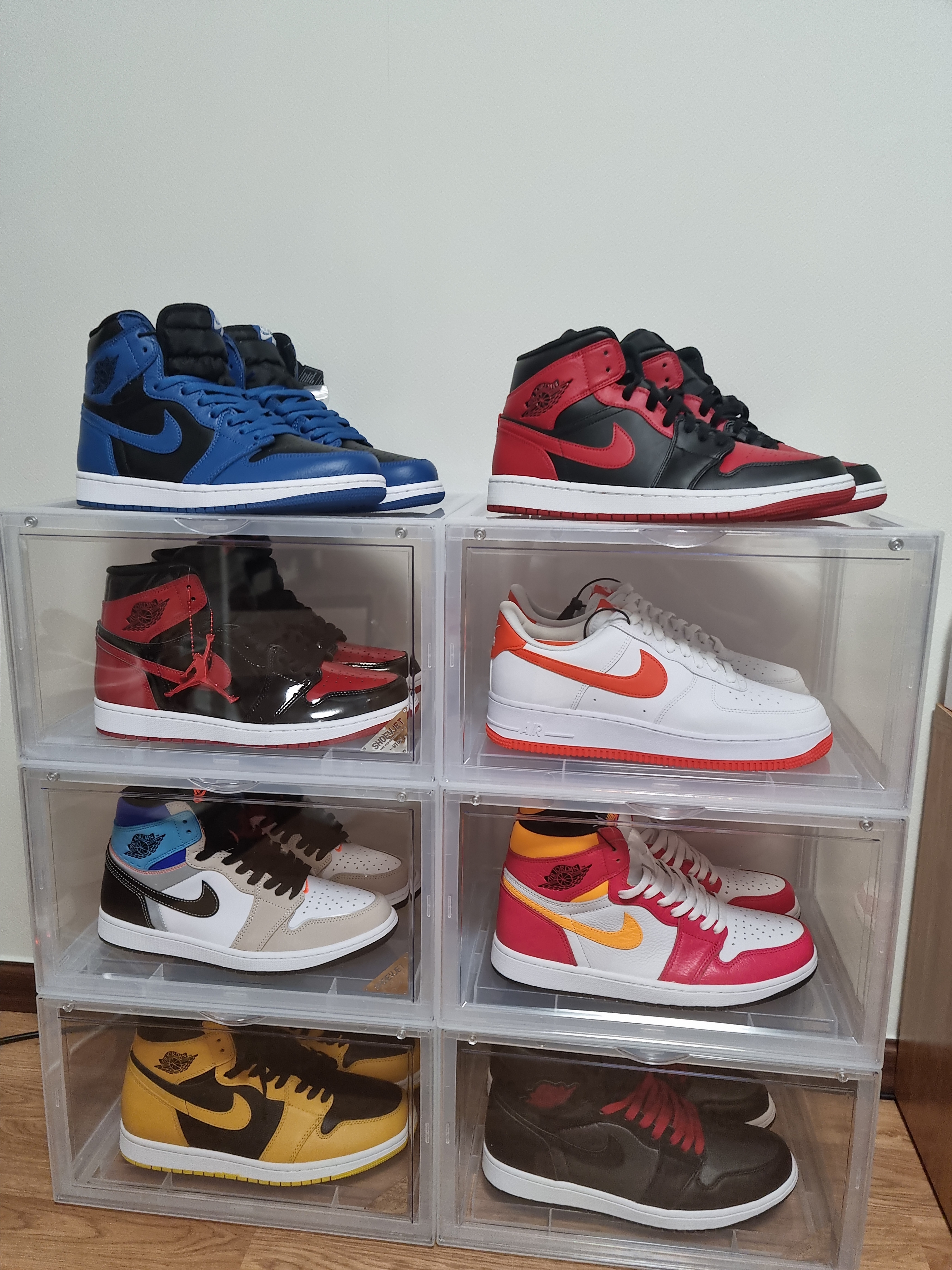 Jordan 1 Retro High OG Dark Marina Blue, Jordan 1 Retro High OG Patent Bred 착용 스타일 - 1