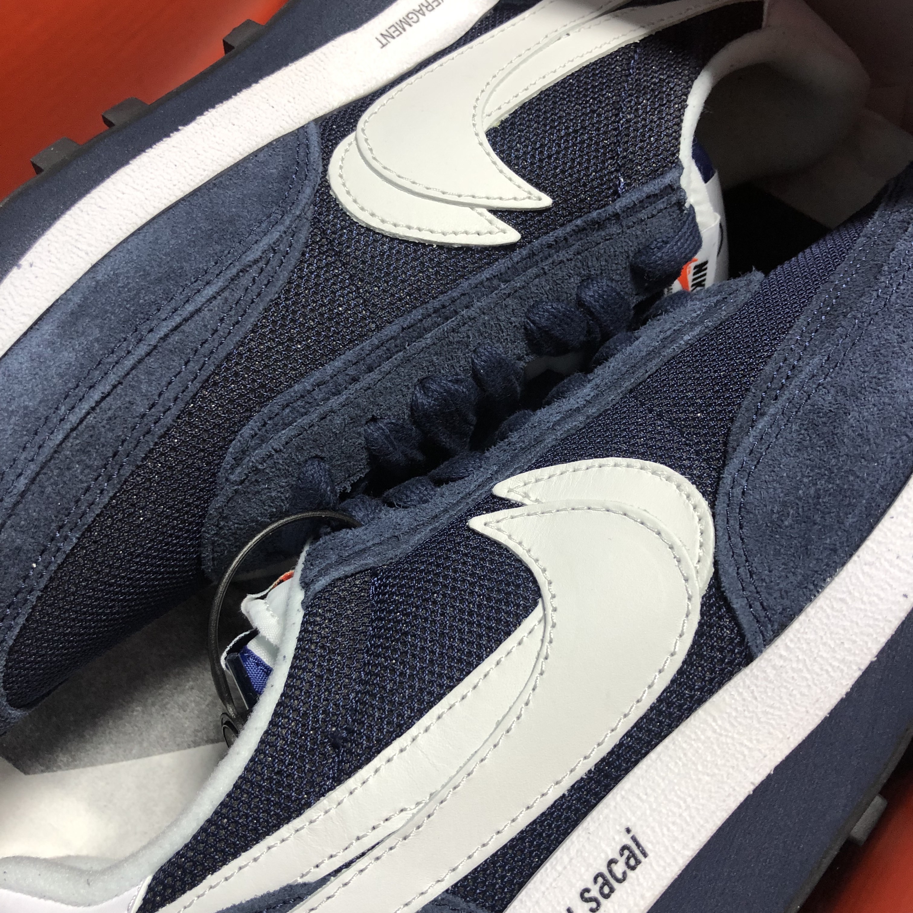 Nike x Sacai x Fragment LDWaffle Blackened Blue 착용 스타일