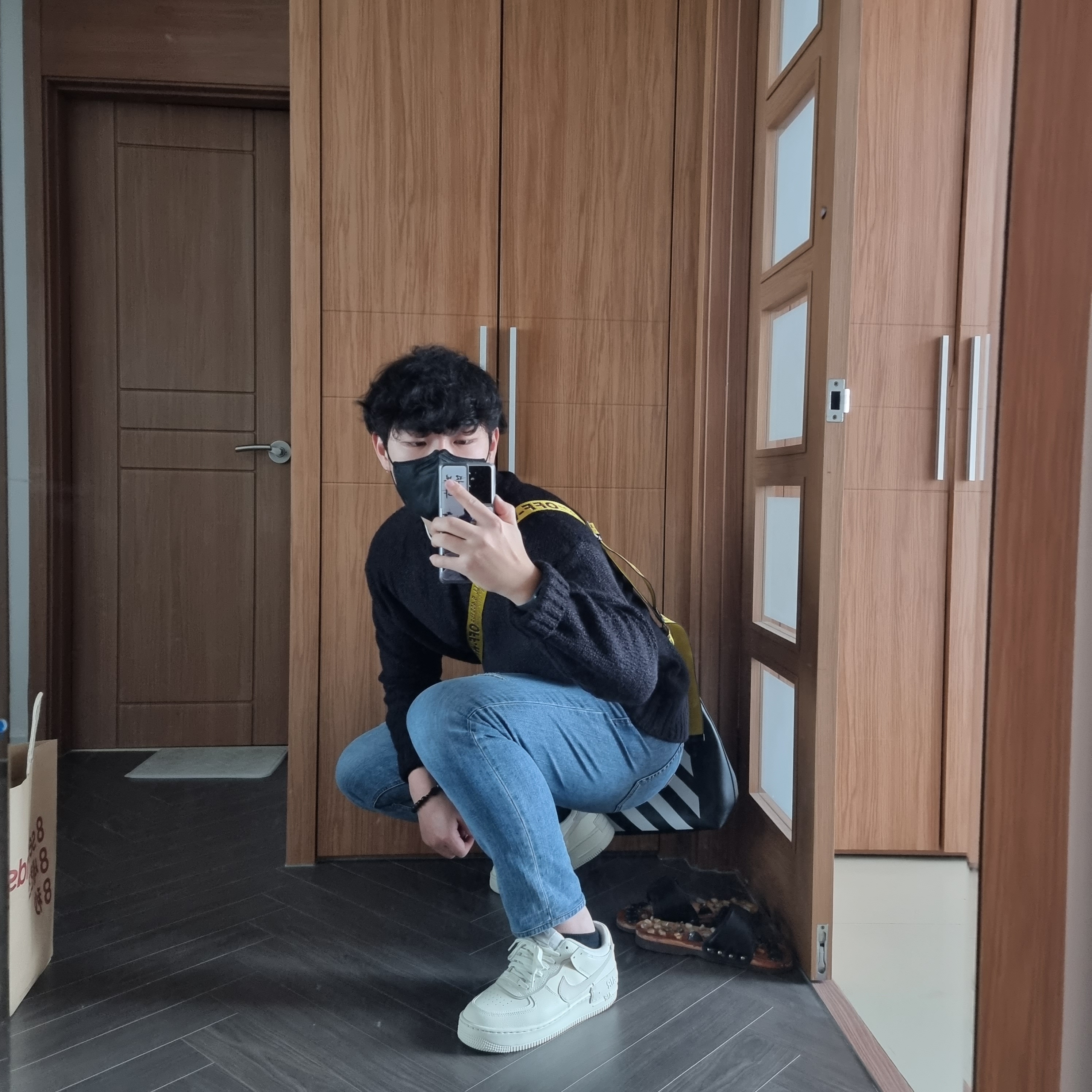 (W) Nike Air Force 1 Shadow Coconut Milk 착용 스타일 - 3
