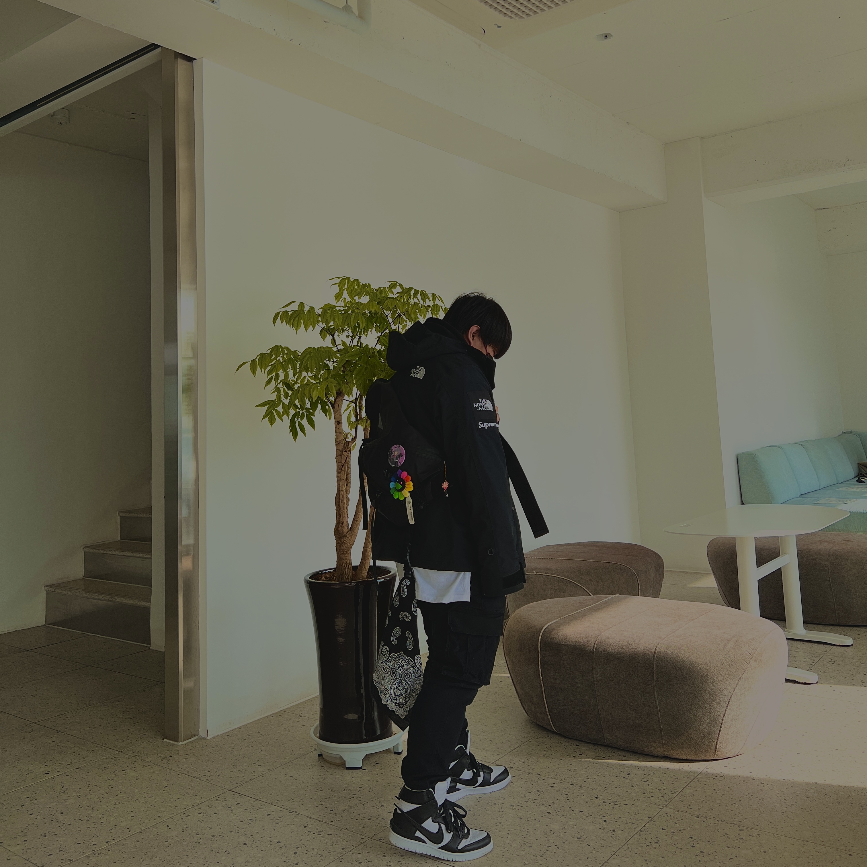 Nike x Ambush Dunk High Black, Supreme x The North Face Arc Logo Mountain Parka Black - 19SS 착용 스타일 - 2