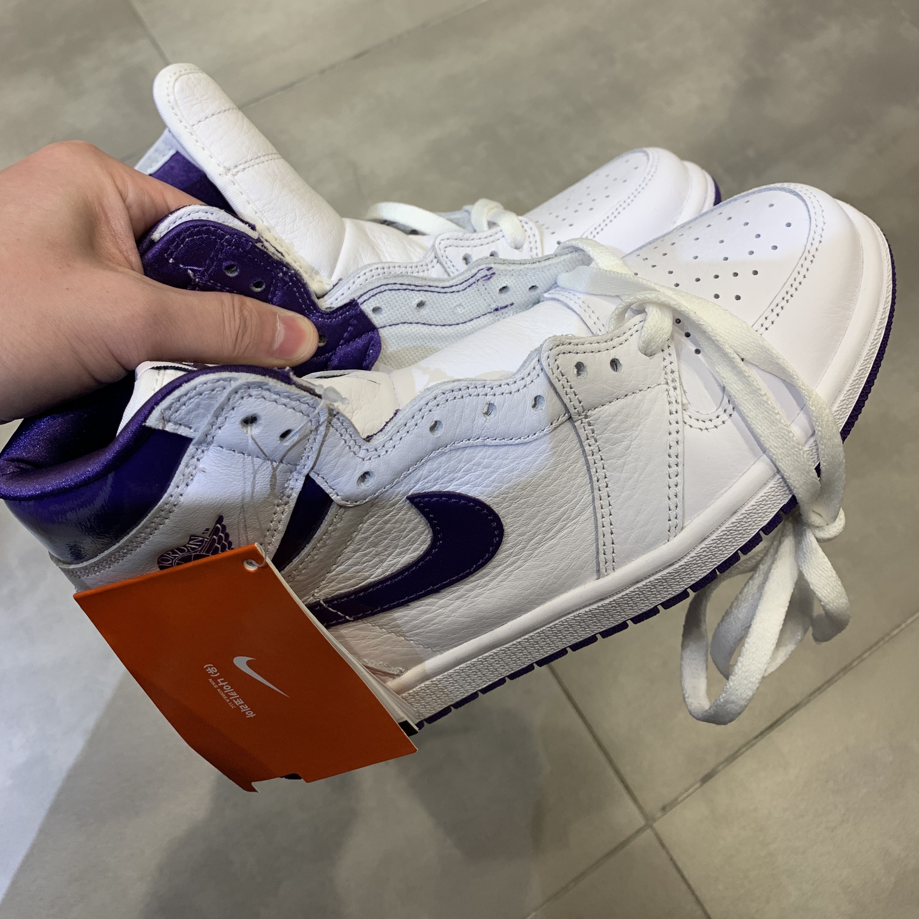 (W) Jordan 1 High OG Court Purple 착용 스타일
