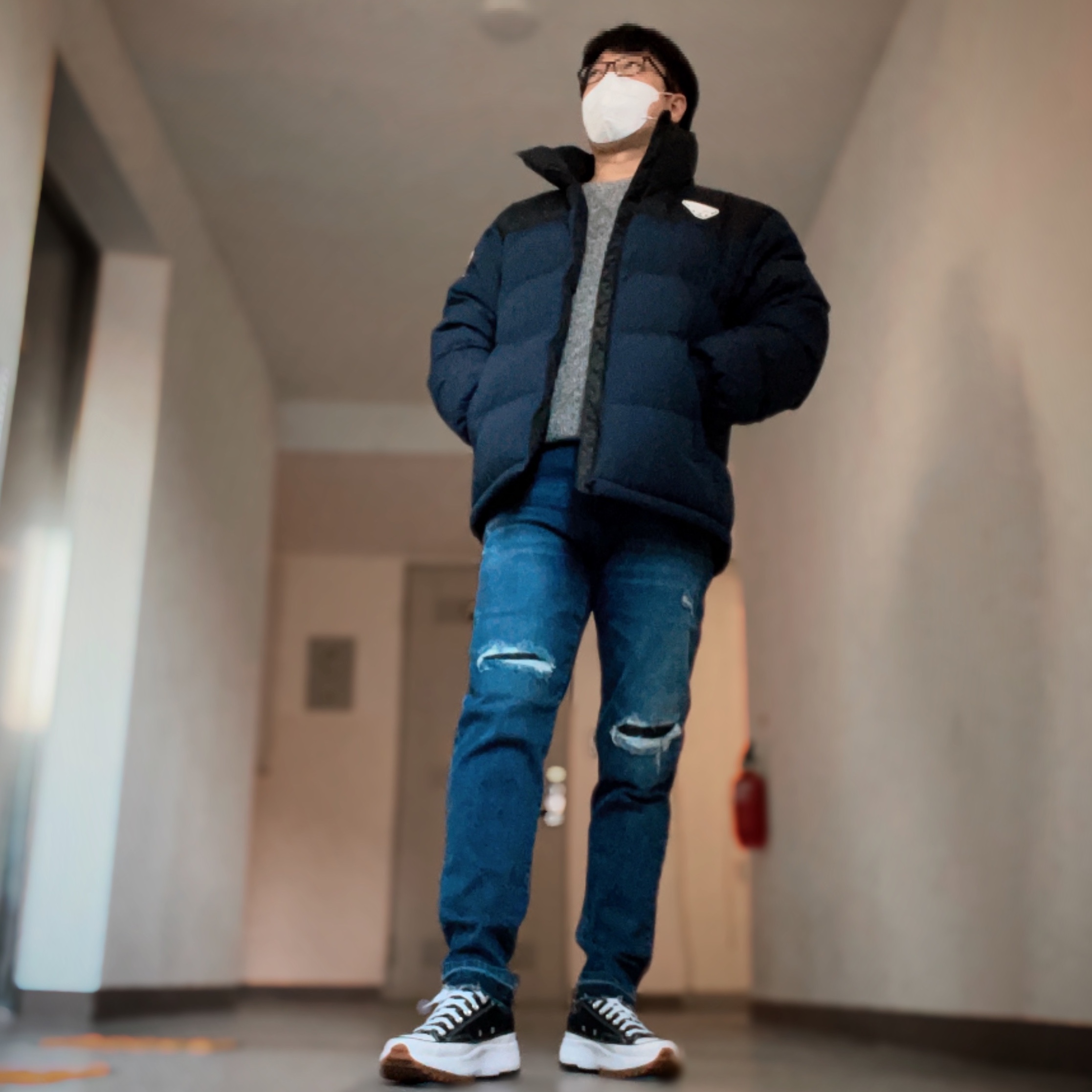 Converse Run Star Hike Low Black 착용 스타일 - 2
