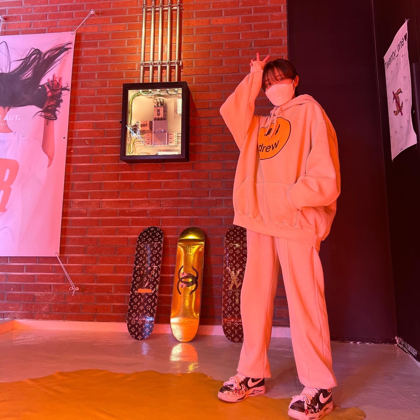 Nike x Peaceminusone Air Force 1 Low Para-Noise 착용 스타일