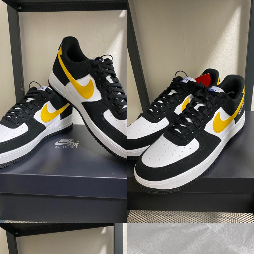Nike Air Force 1 '07 LV8 Athletic Club Black Dark Sulfur 착용 스타일